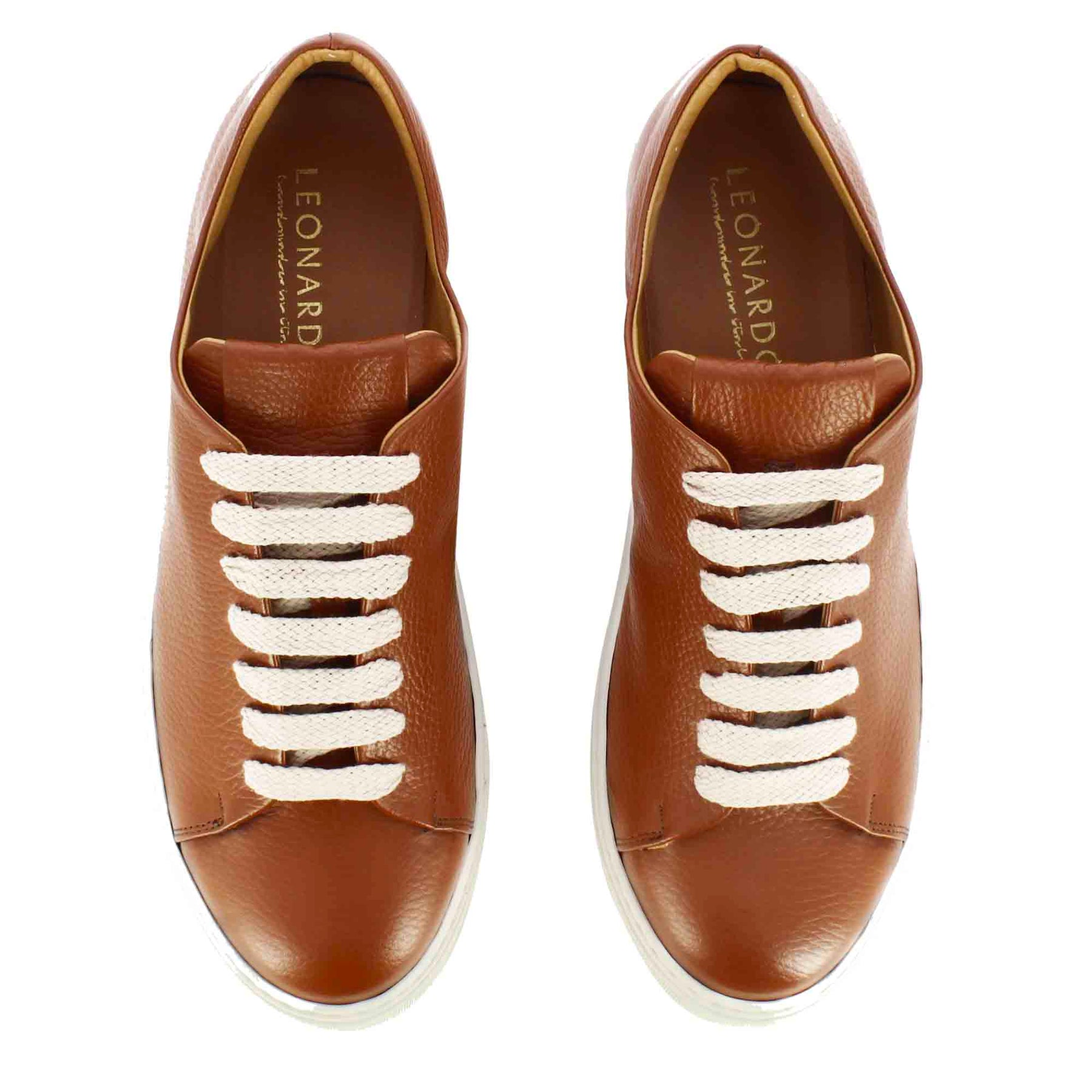 Classic men's sneaker in brown leather