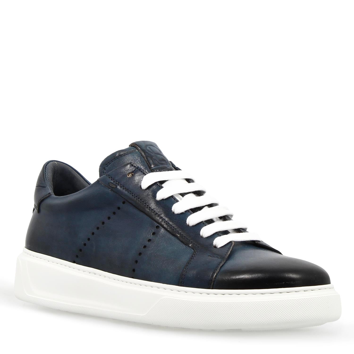 Men's Florentino blue leather sneakers