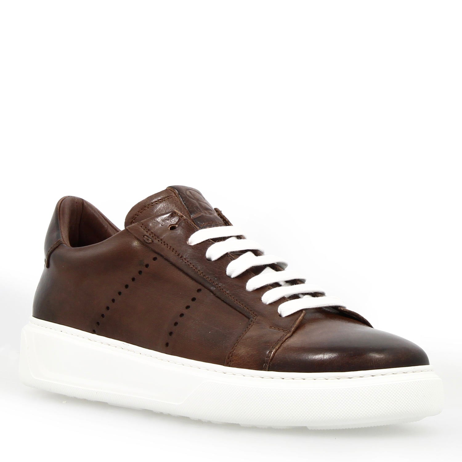 Sneaker Florentino da uomo in pelle marrone scuro