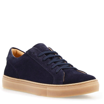 Sneaker Pitagora da uomo in pelle scamosciata blu - LeonardoShoes