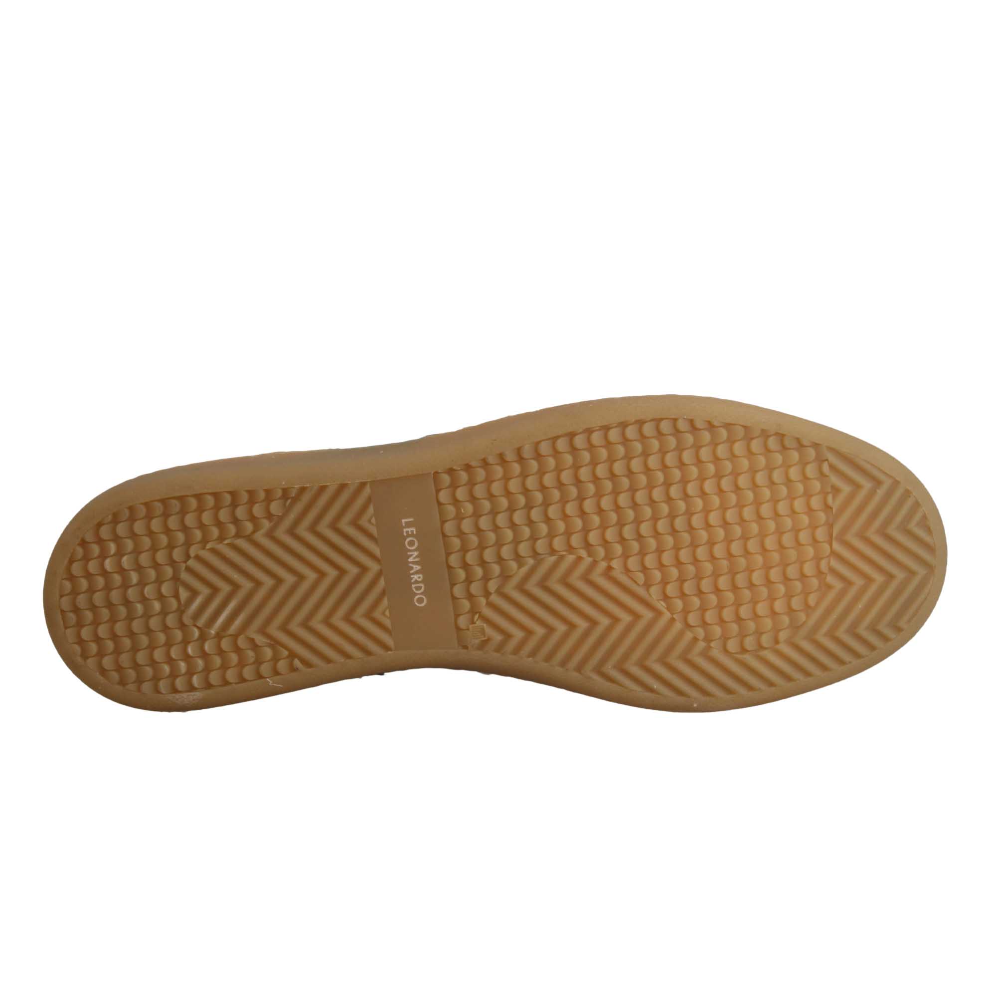 Baskets homme faites main en cuir blanc et bleu