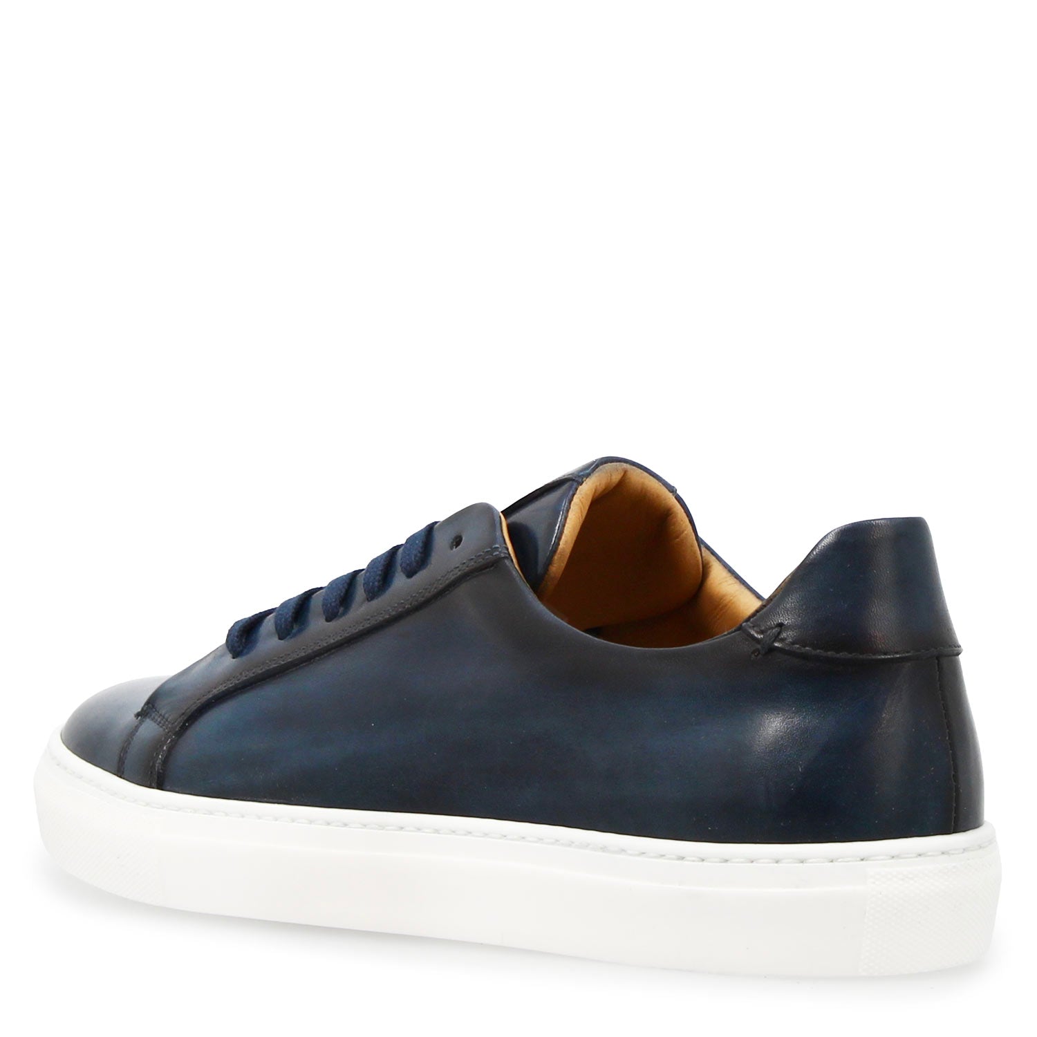 Basket homme artisanale Oreste en cuir bleu