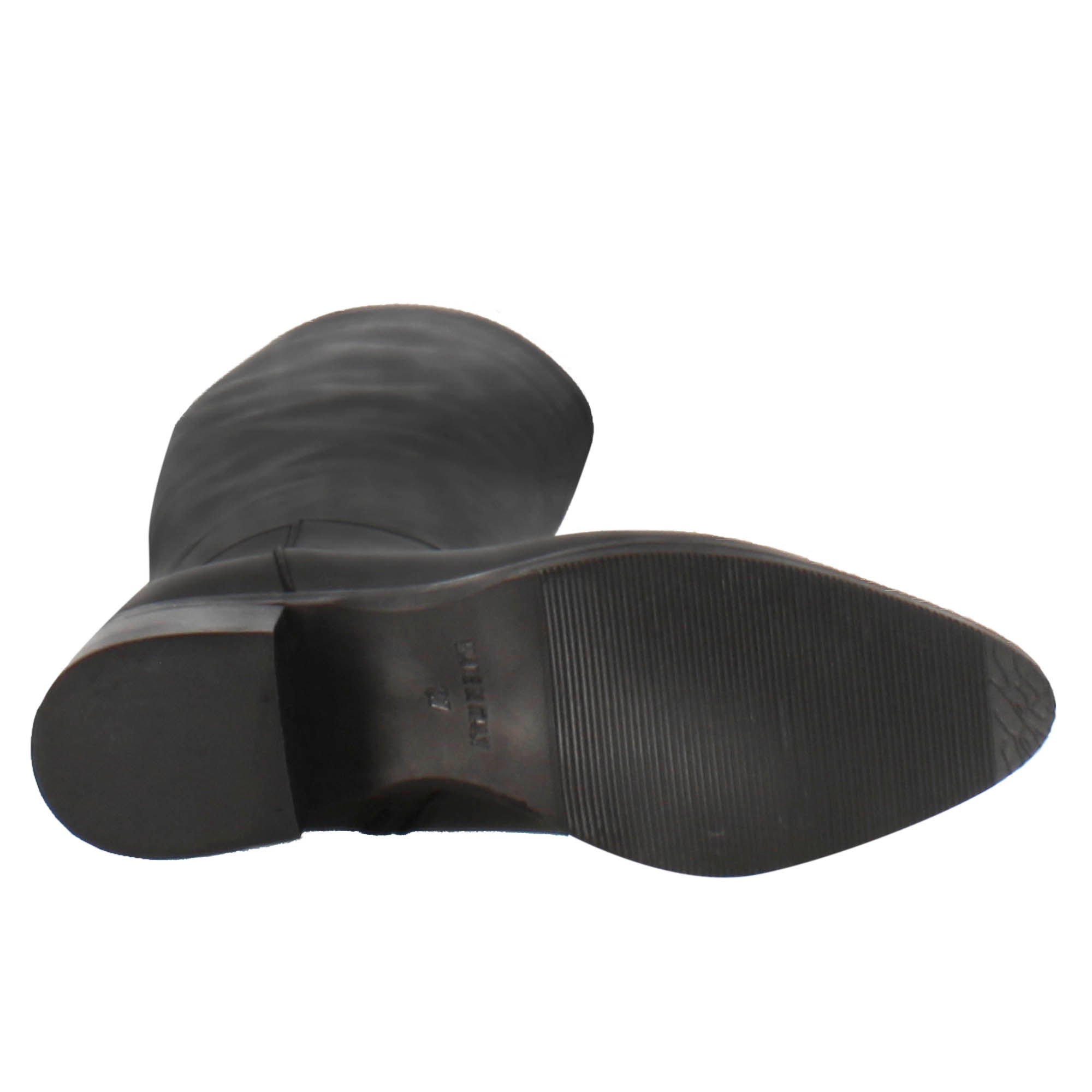 Botte haute pour femme fabriquée artisanalement en cuir noir
