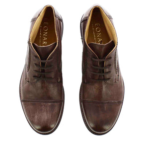 Men's lace-up ankle boots in dark brown leather