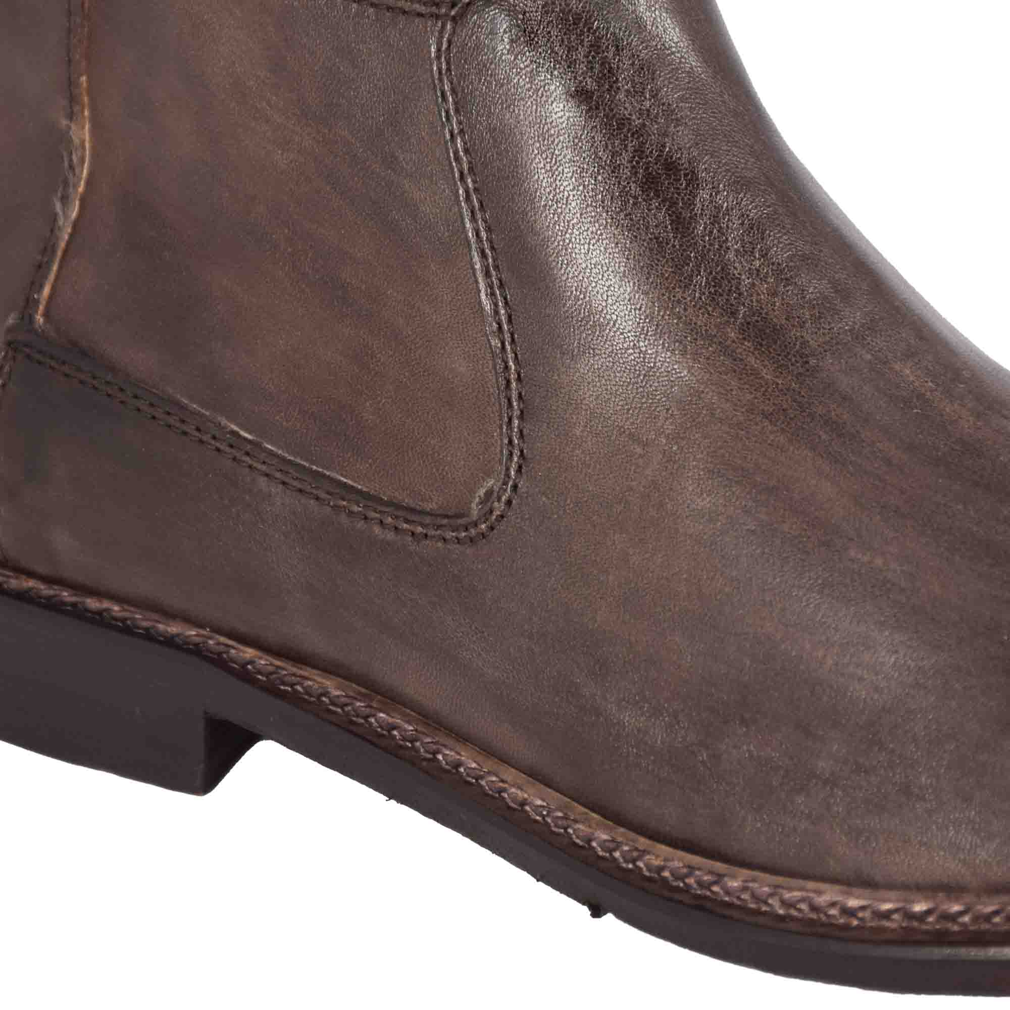 Bottines classiques pour hommes en cuir marron foncé faites à la main
