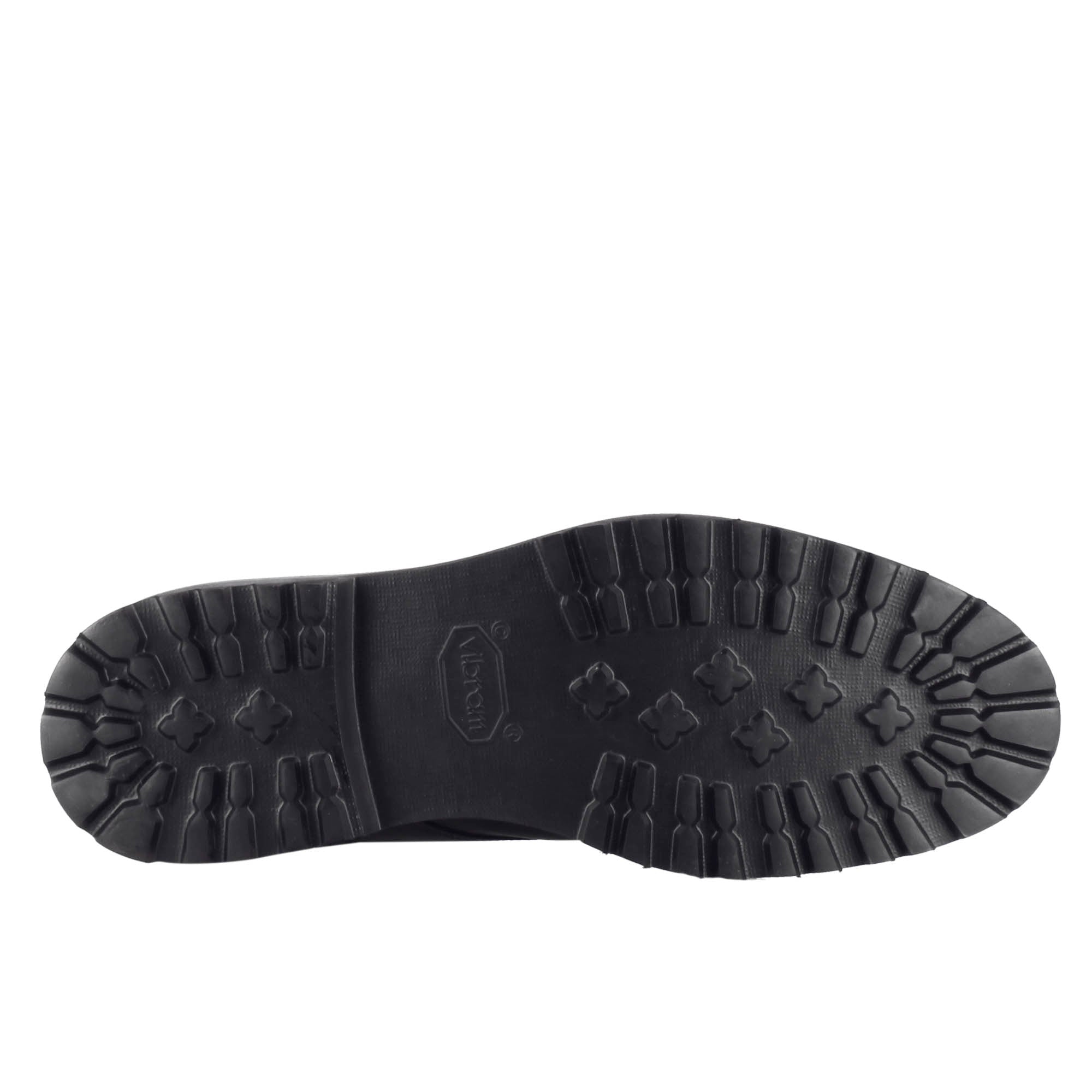 Bottines pour hommes en véritable cuir lisse noir à semelle crantée
