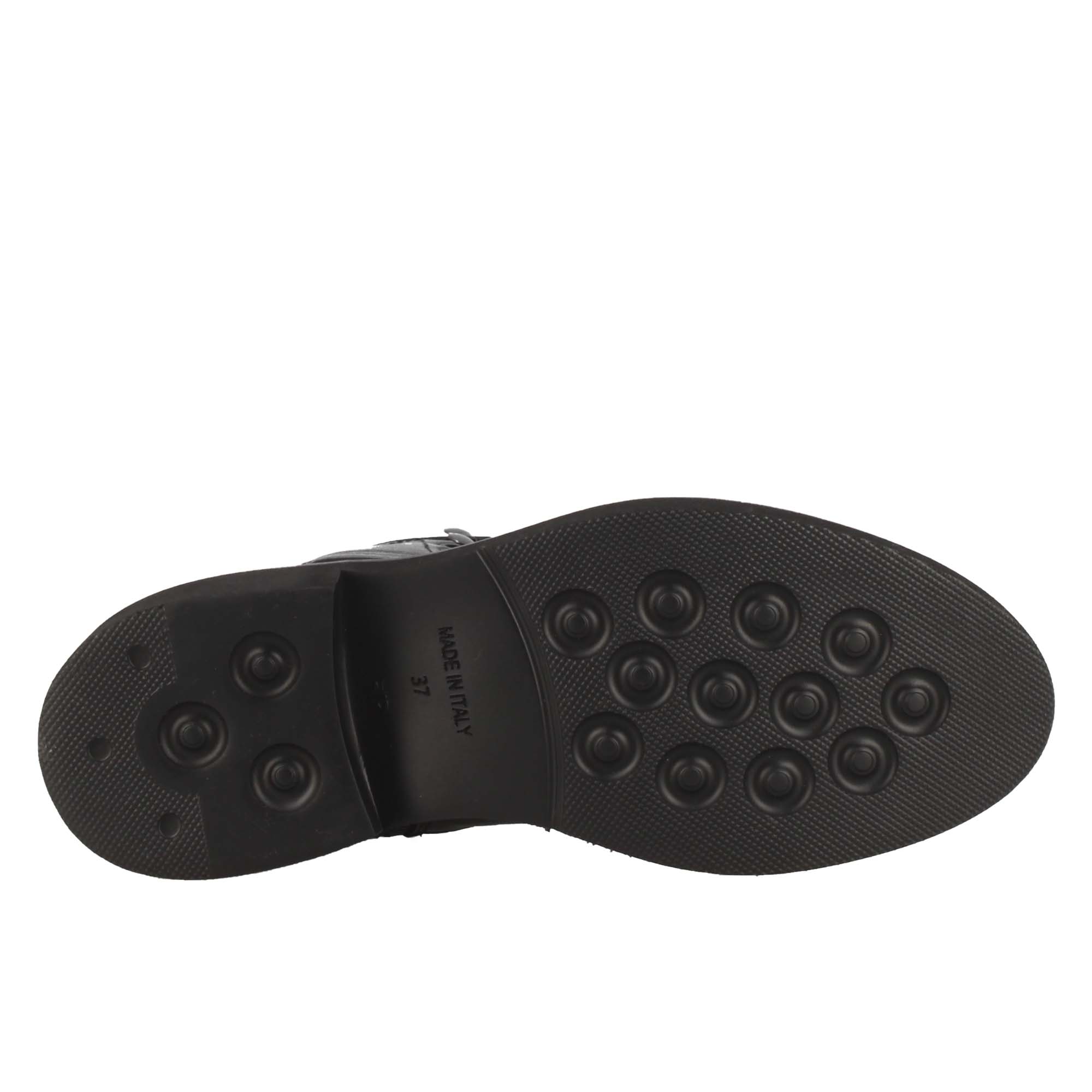 Botte amphibie pour femme en cuir véritable noir faite à la main