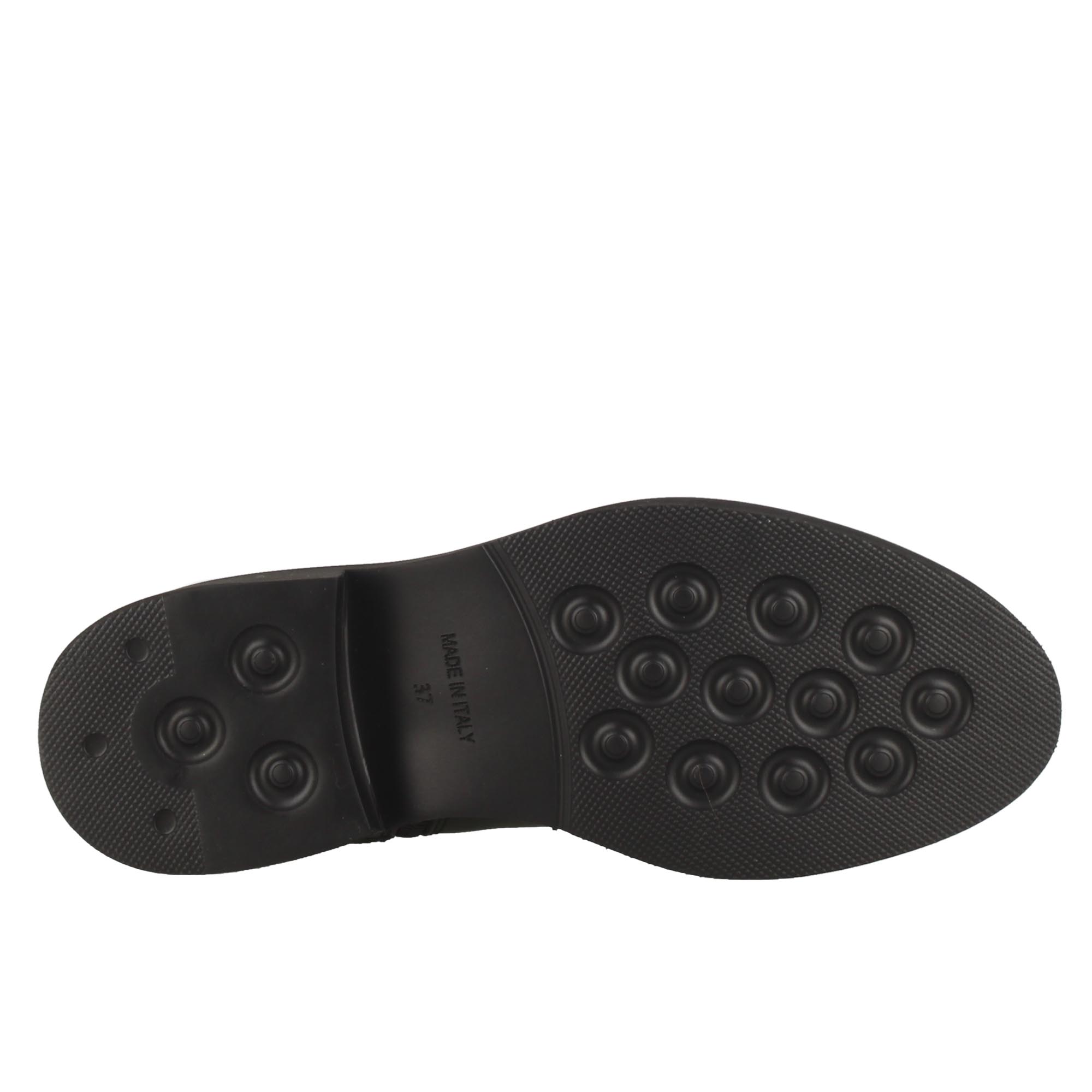Stivaletto anfibio da donna in vera pelle colore verde fatto a mano
