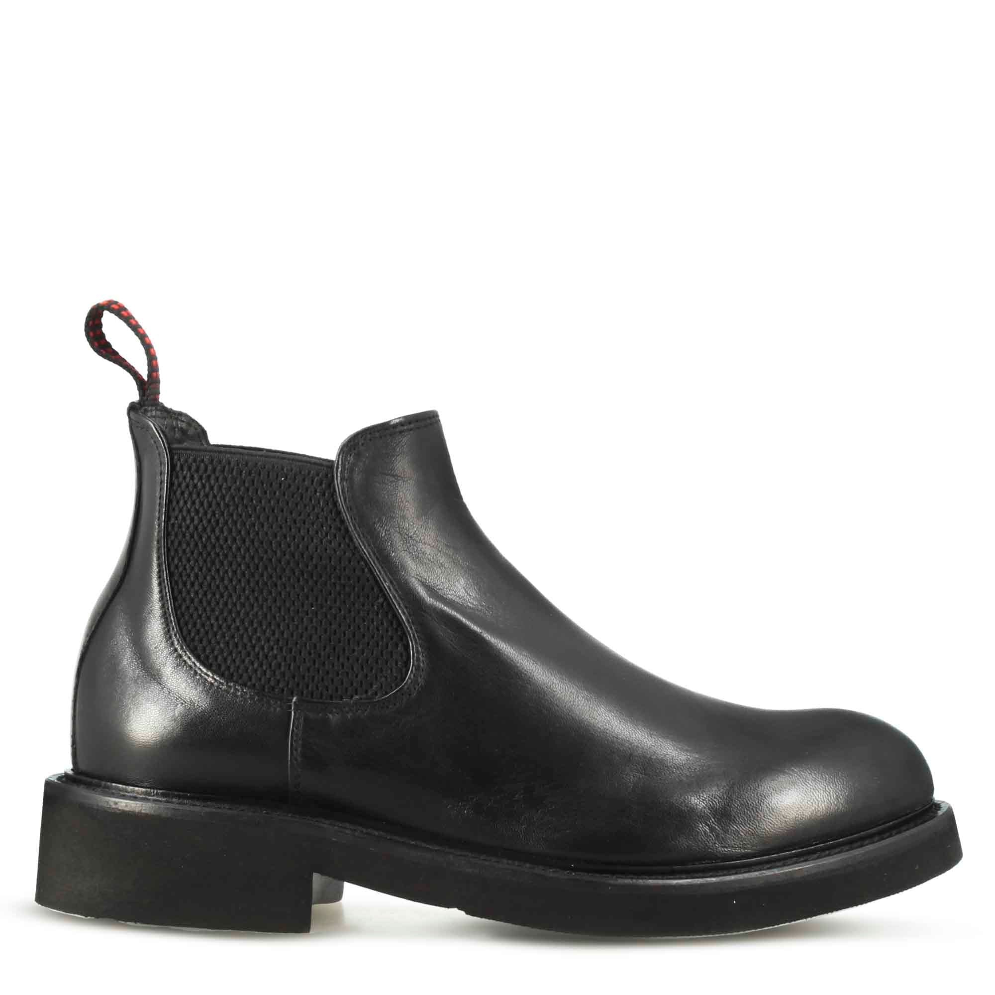 Stivaletto Chelsea da donna in vera pelle colore nero ultraleggero