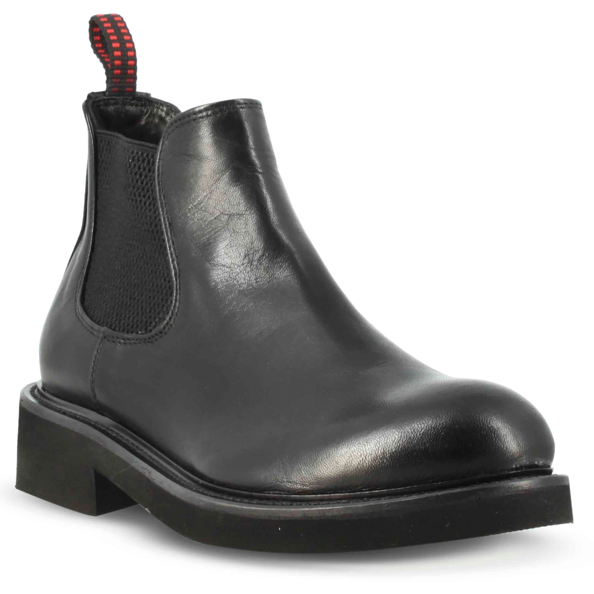 Stivaletto Chelsea da donna in vera pelle colore nero ultraleggero
