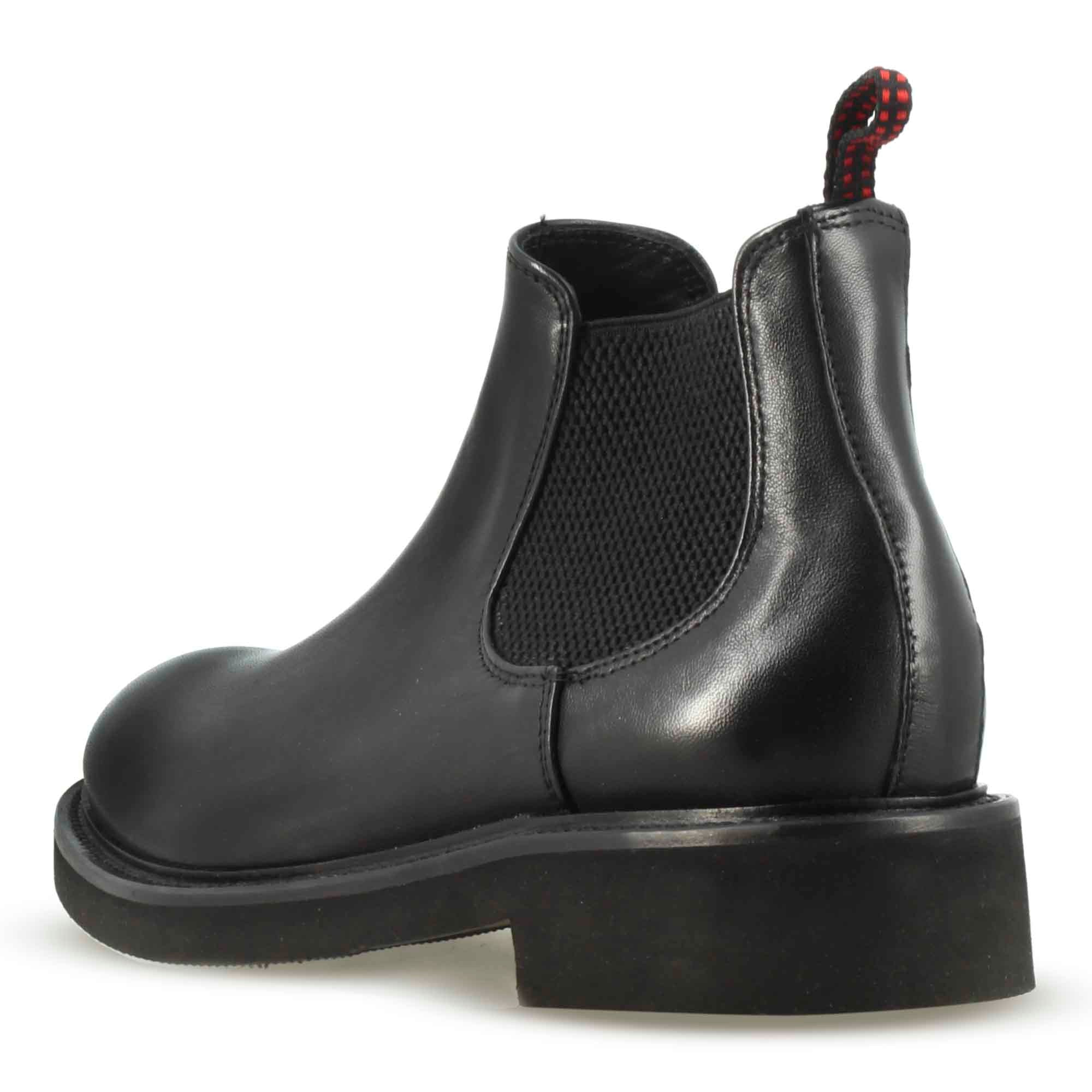 Stivaletto Chelsea da donna in vera pelle colore nero ultraleggero