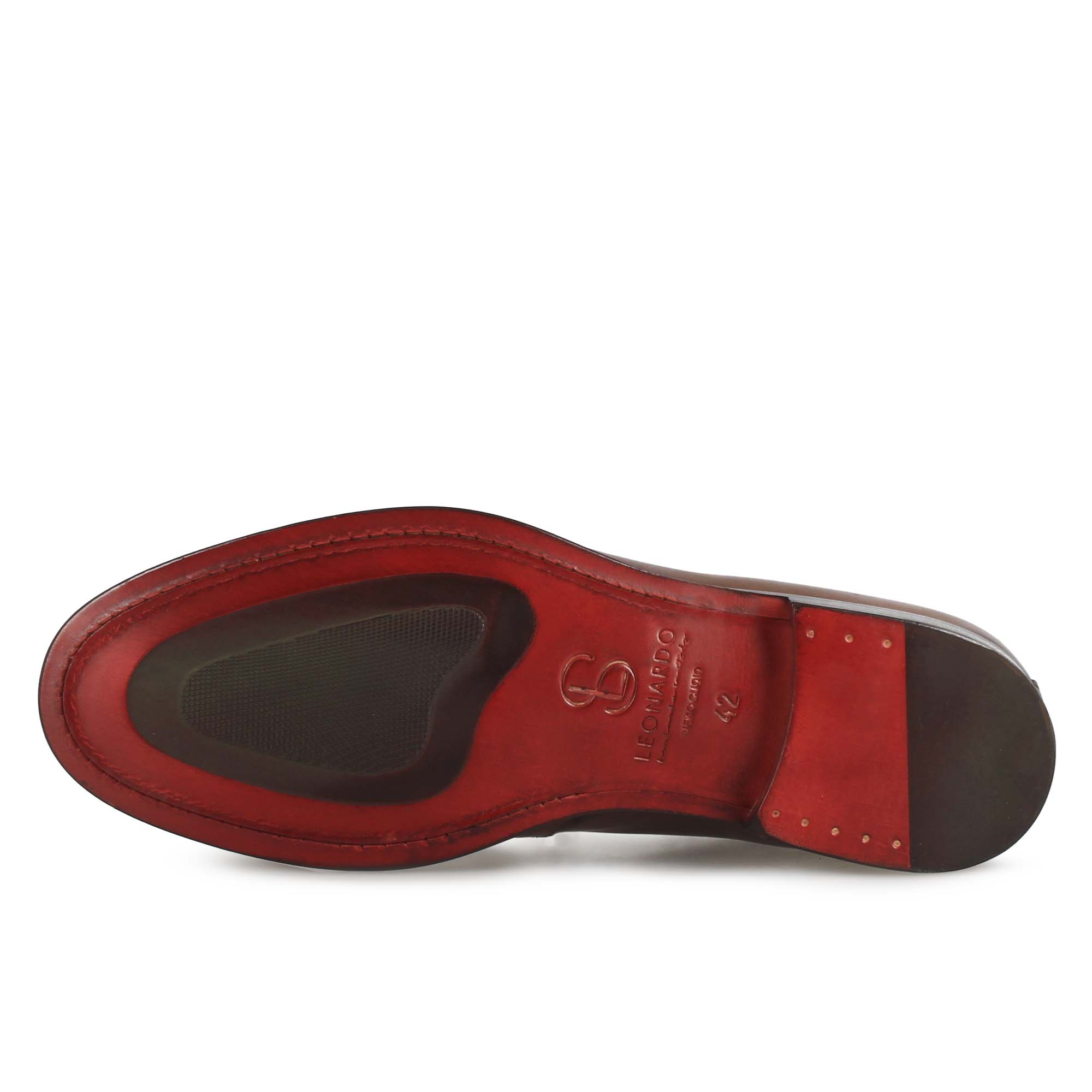 Bottine pour homme en cuir lisse marron