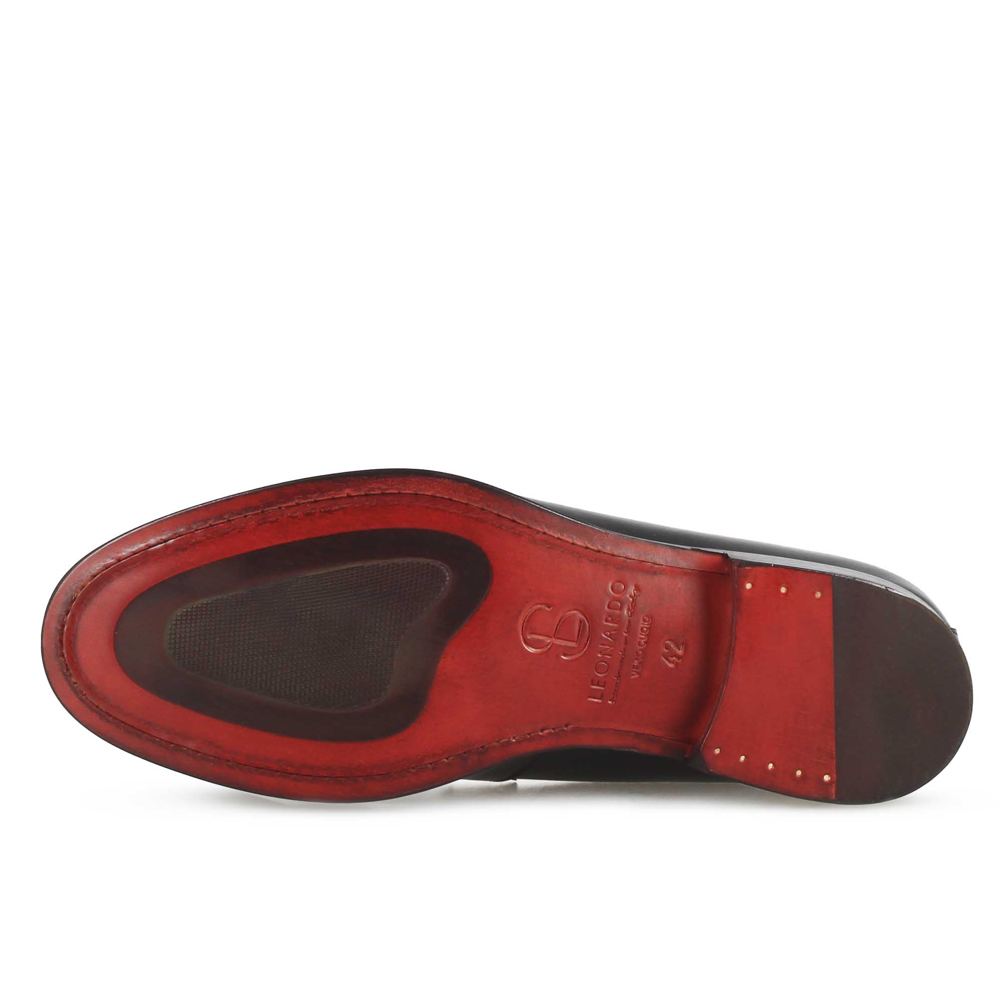 Bottine pour homme en cuir lisse noir