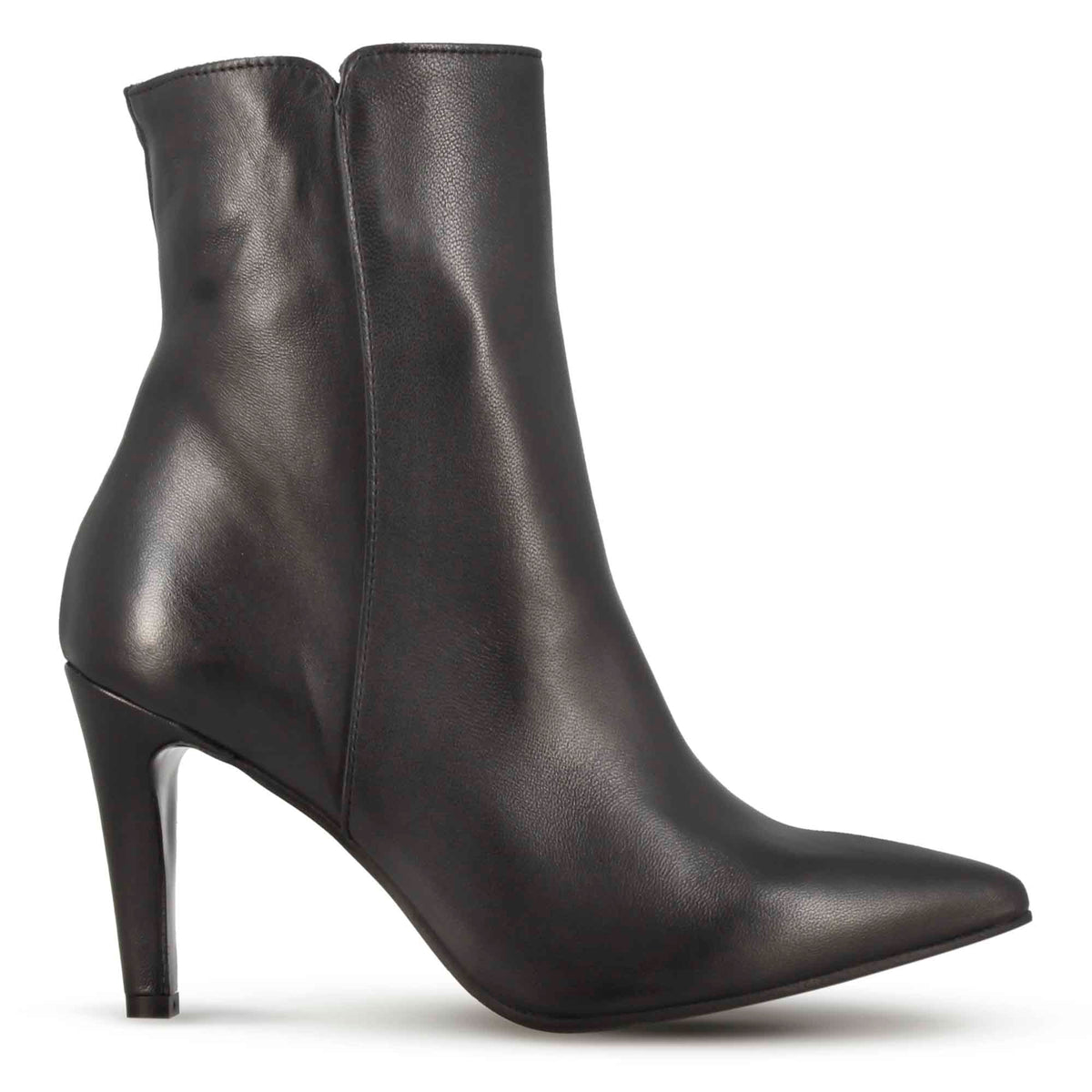 Bottines Pointues DONNA PIU En Cuir Embossé Noir - Taille 36 - Doublure Cuir - Occasion Très Bon état