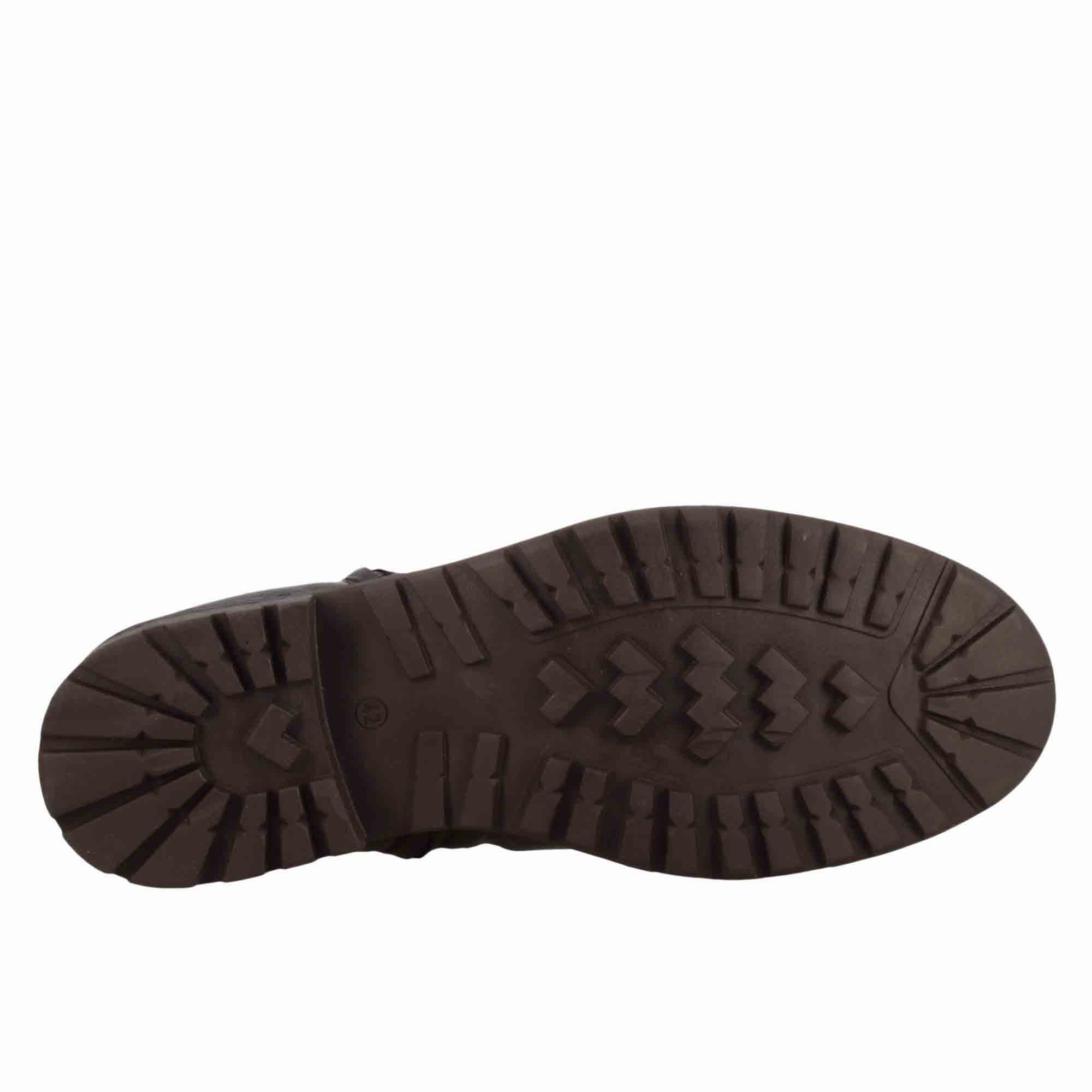 Stivaletto da uomo con arricciatura in pelle colore marrone scuro