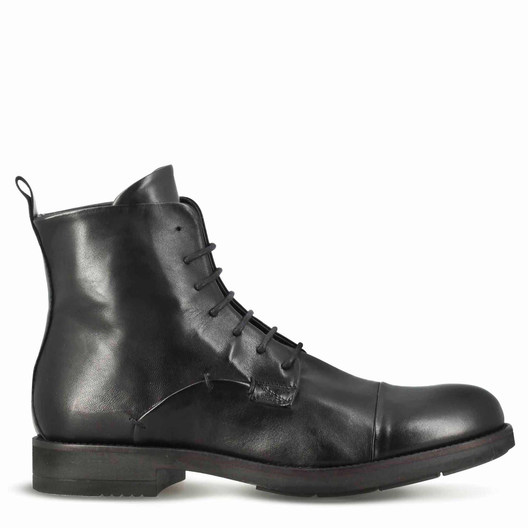 Stivaletto da uomo stile vintage in pelle colore nero