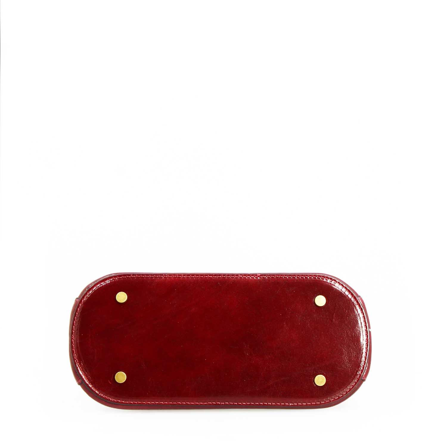 Borsa a mano Zaira da donna in pelle bordeaux semi lucida