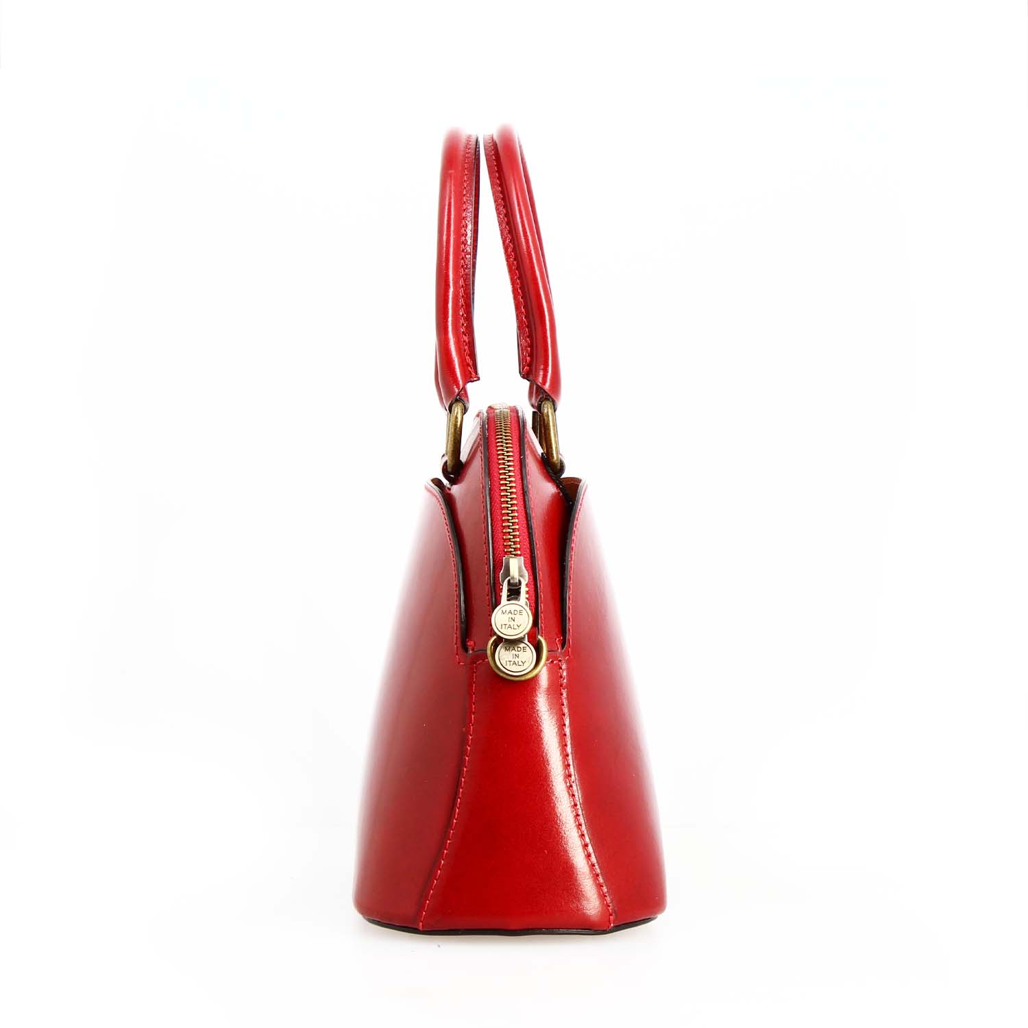 Zaira handbag in semi glossy red leather for woman