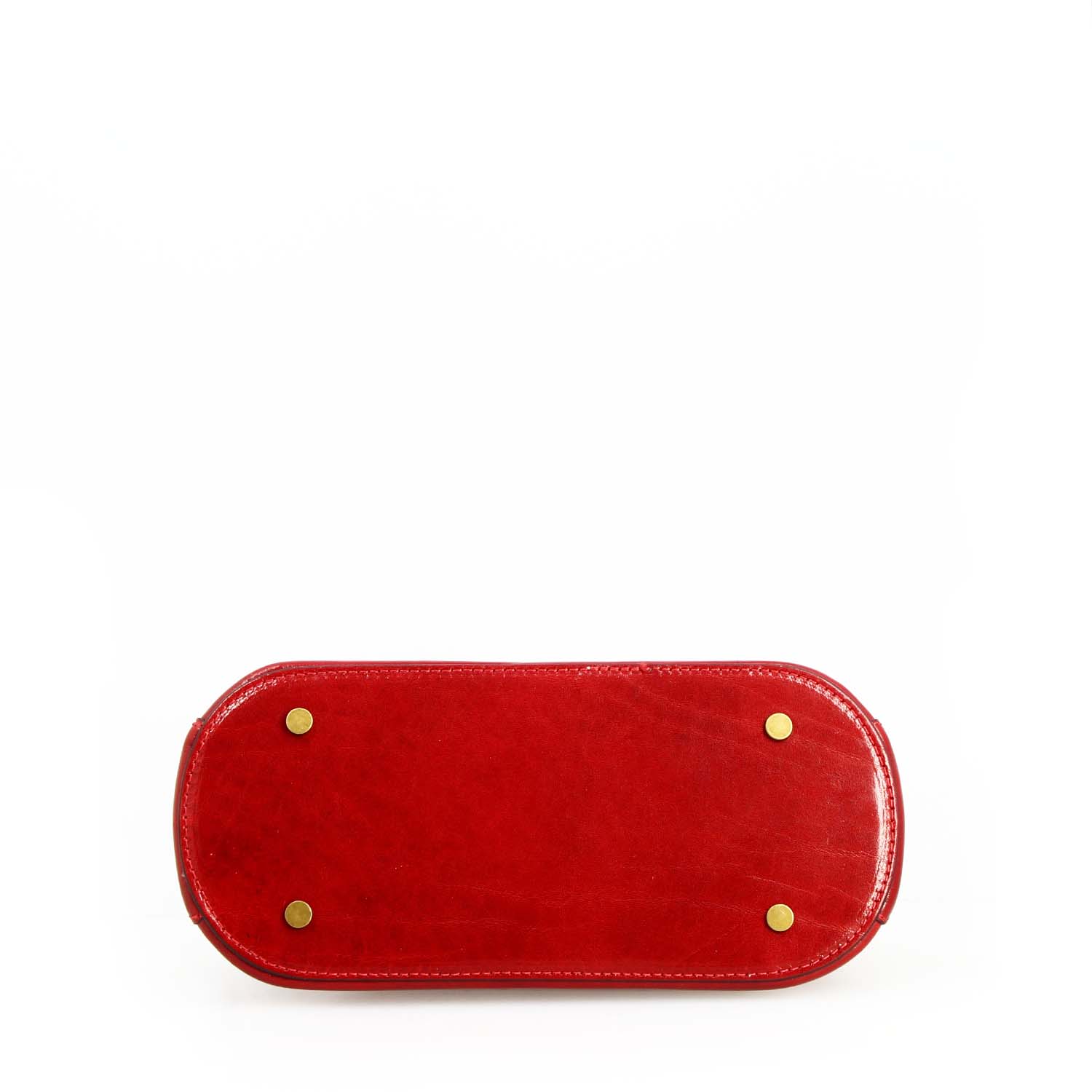 Zaira handbag in semi glossy red leather for woman