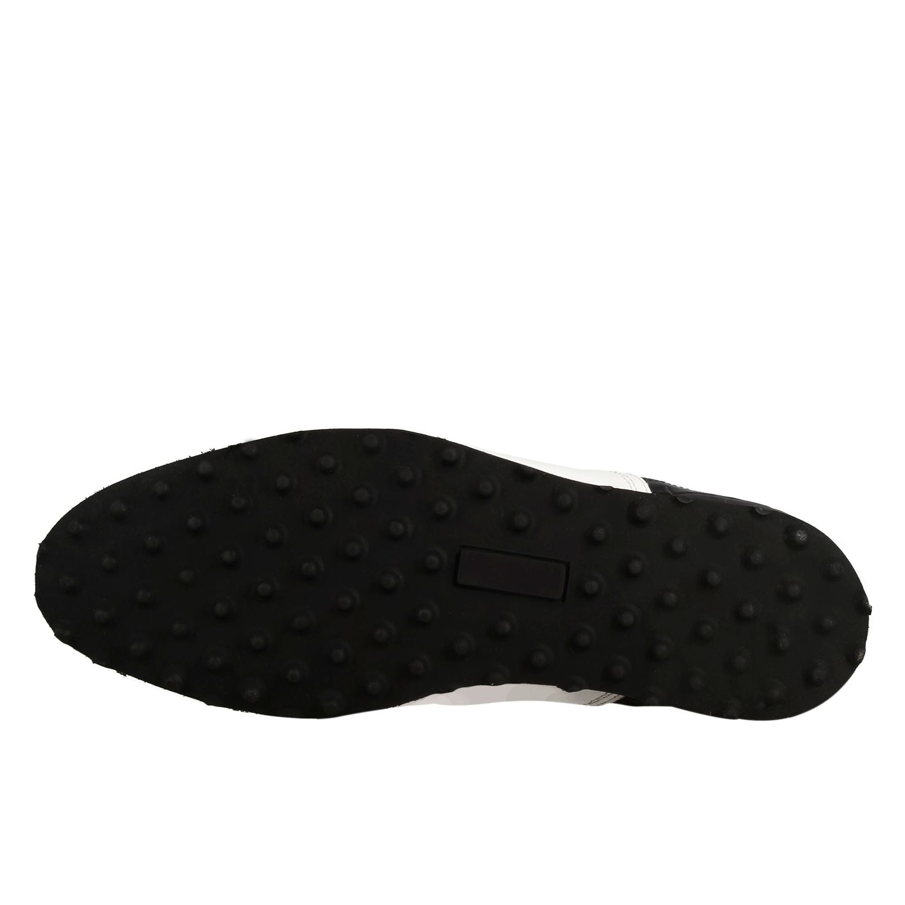 Handmade women's golf shoe in white leather with black details