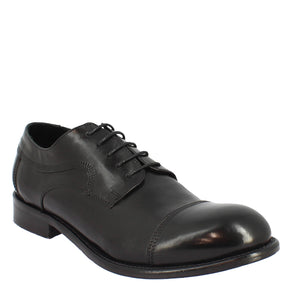 Chaussures à lacets formelles faites à la main pour hommes en cuir noir