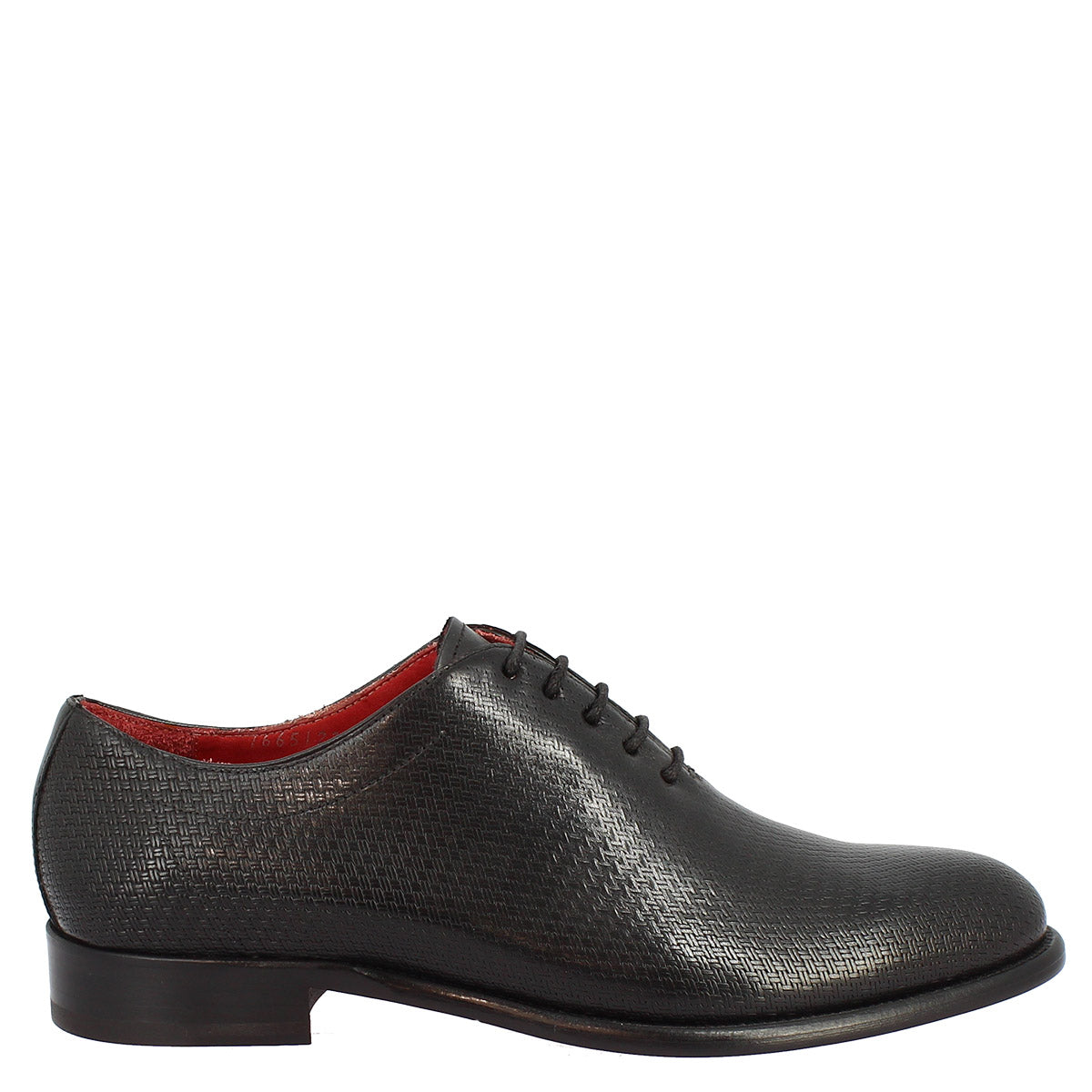 Men's handmade round toe brogues shoes in black Montecarlo calf leather