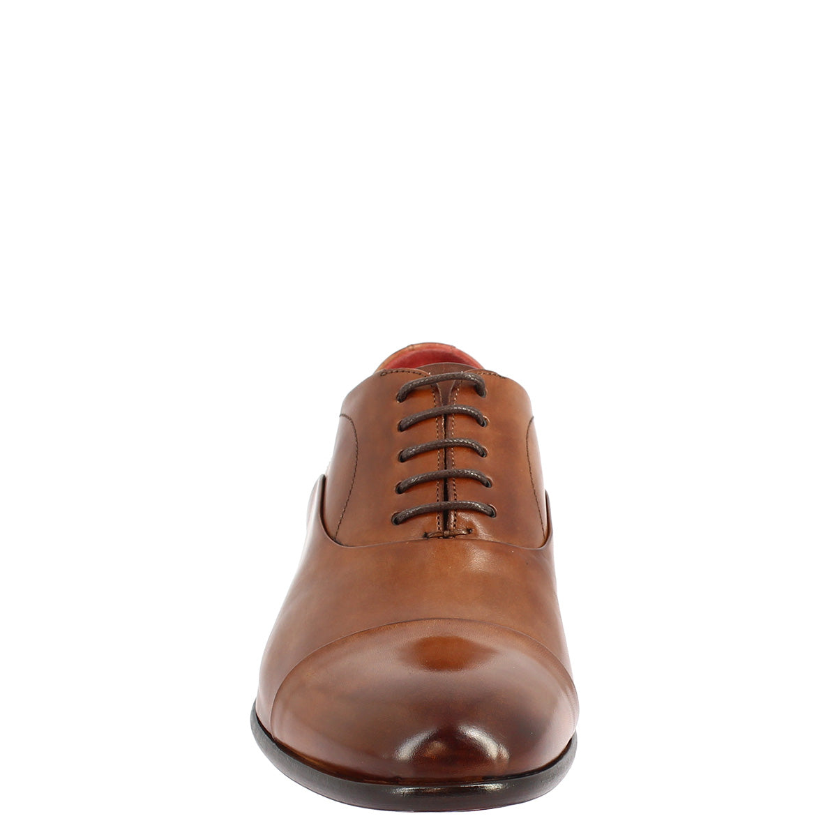 Chaussures à lacets pour hommes faites à la main en cuir cognac