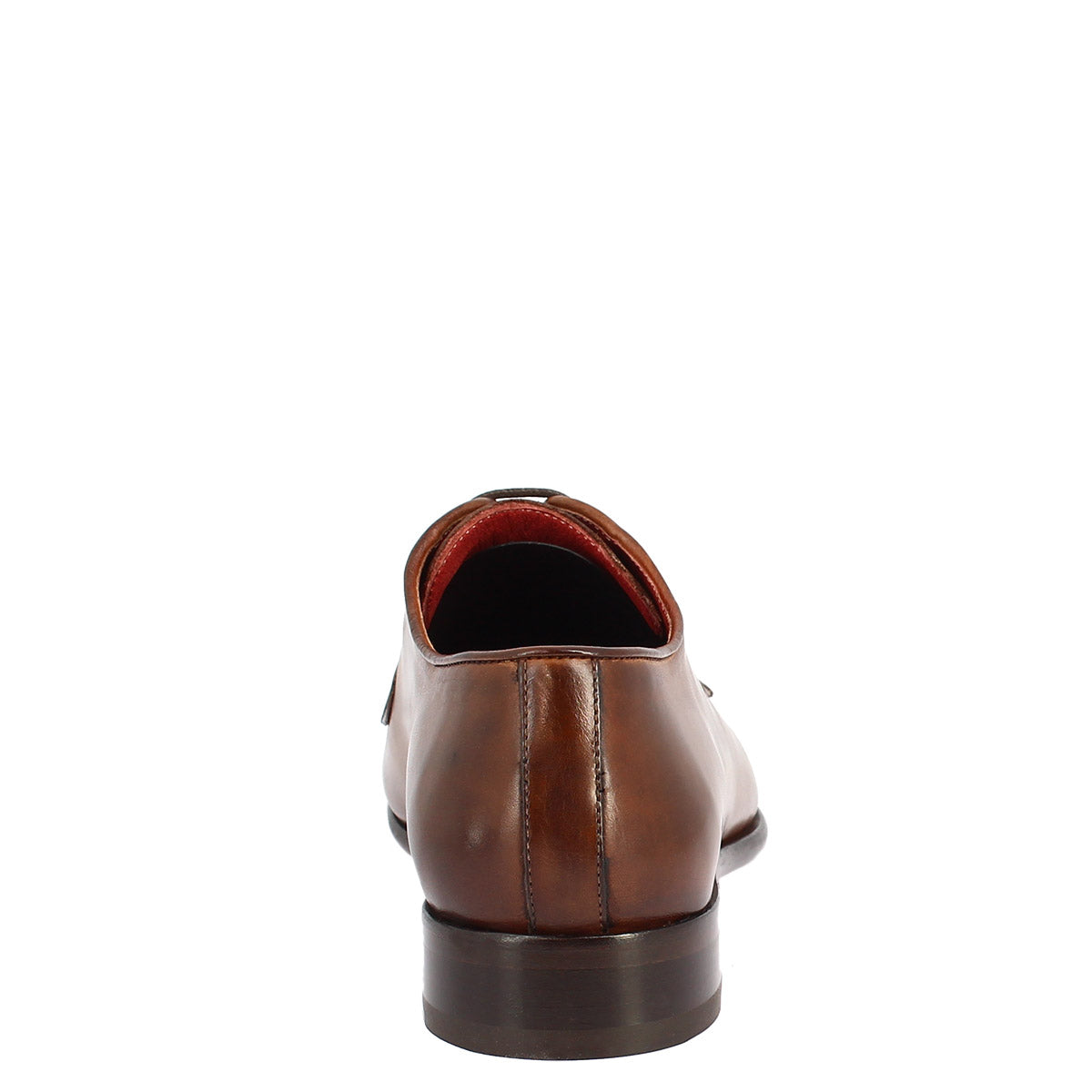 Chaussures à lacets faites à la main pour hommes en cuir cognac