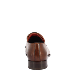 Chaussures à lacets faites à la main pour hommes en cuir cognac
