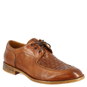 Chaussures à lacets faites à la main pour hommes en cuir de buffle couleur Sienne