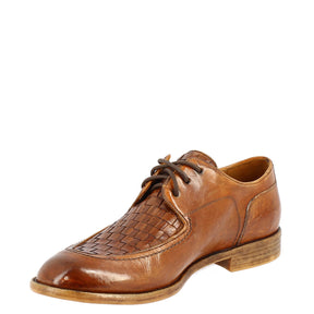 Men's handmade lace-up shoes in Siena color buffalo leather