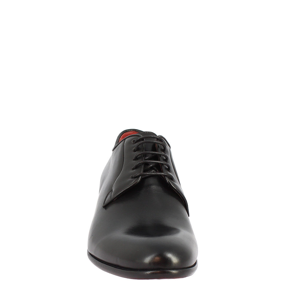 Men's handmade lace-up shoes in black leather