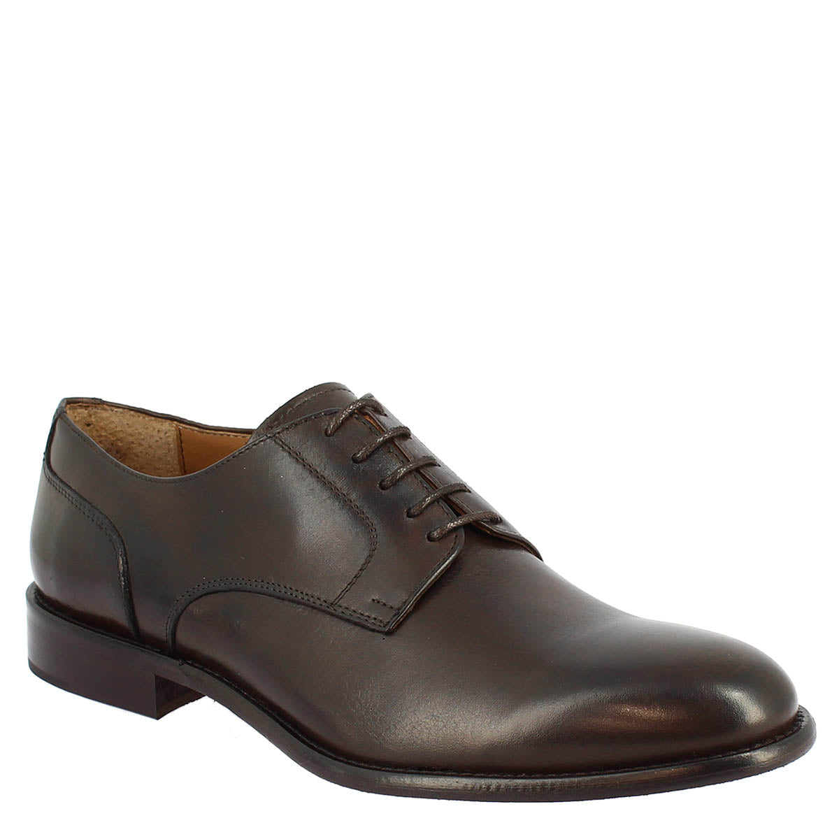Handmade men's oxford shoes in dark brown leather