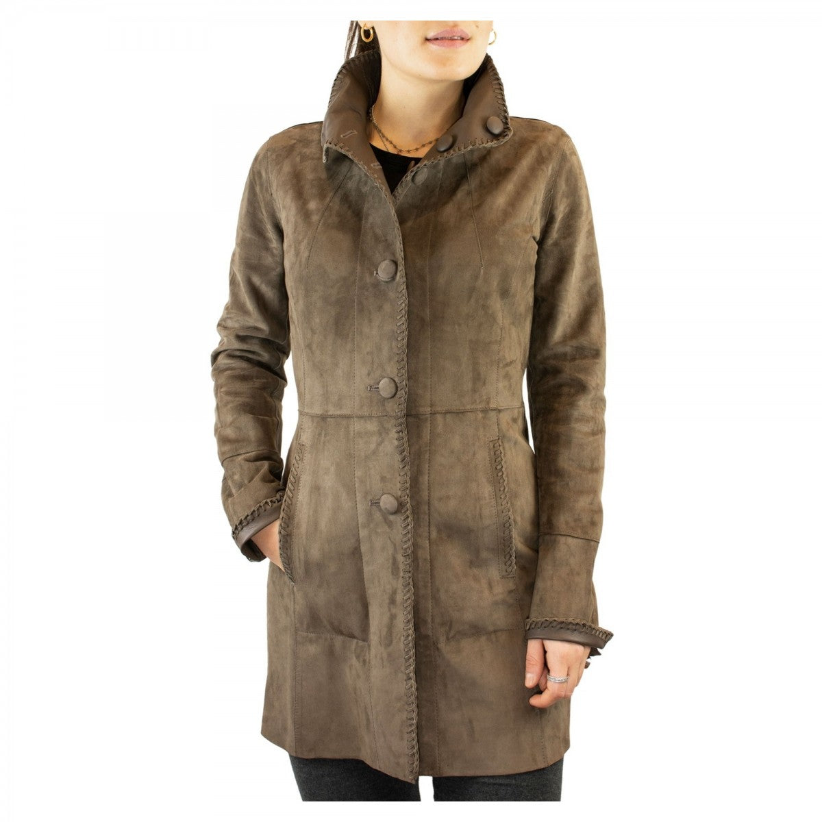 Giacca Di Renna Con Frange Giacca Frange Effetto Camoscio Moda Da