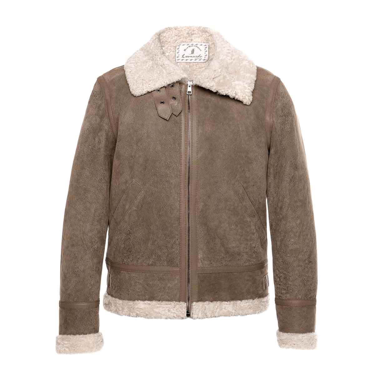 Men's brown sheepskin jacket