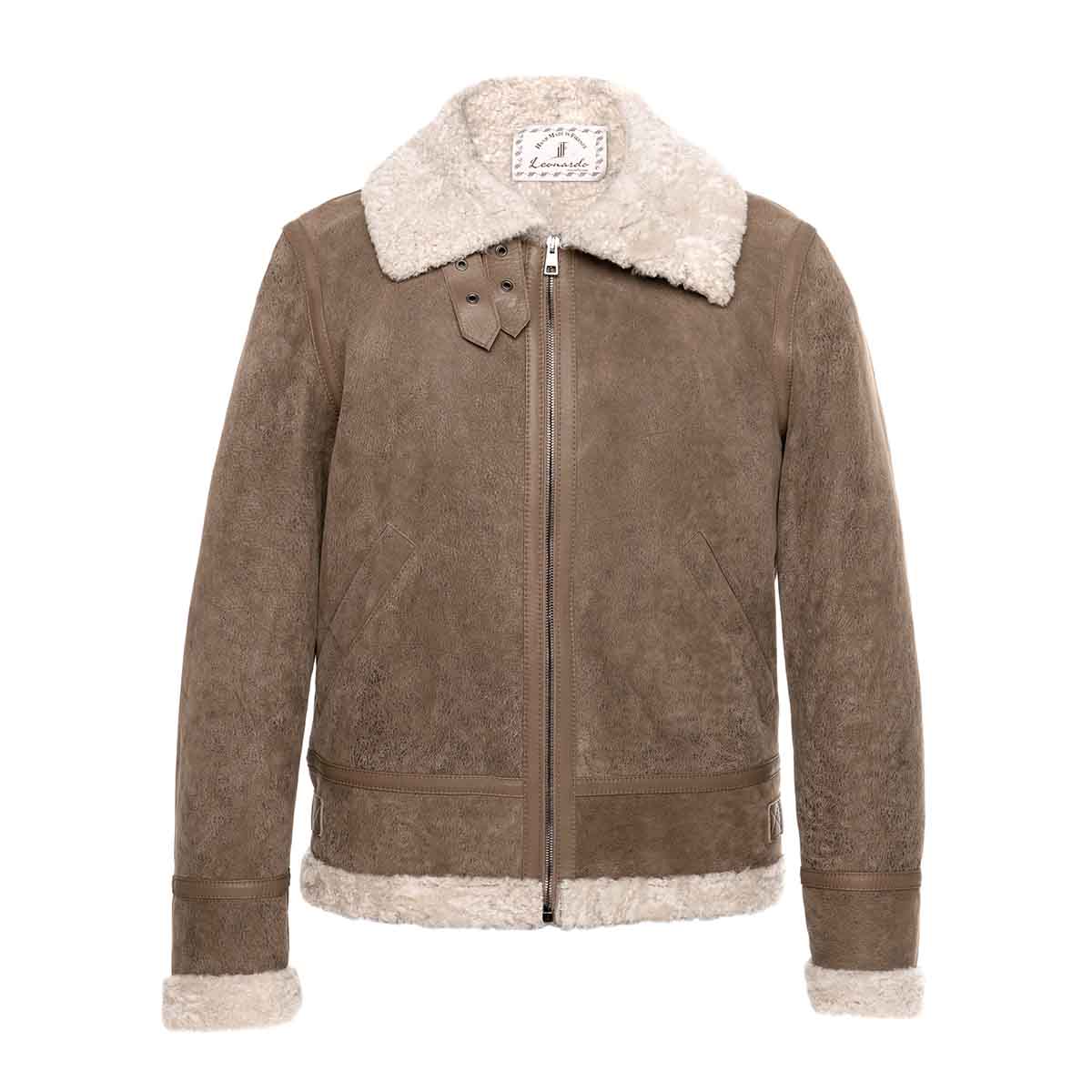 Blouson homme en peau de mouton marron