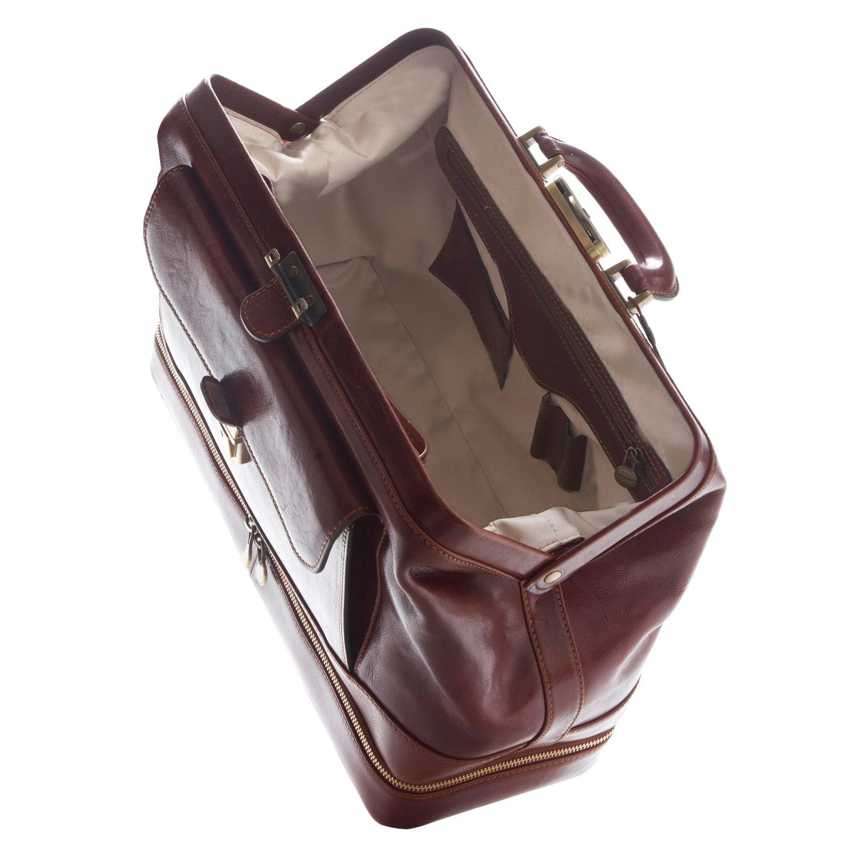 Borsa Medico Vano Portastrumenti in pelle pieno fiore chiusura a cerniera