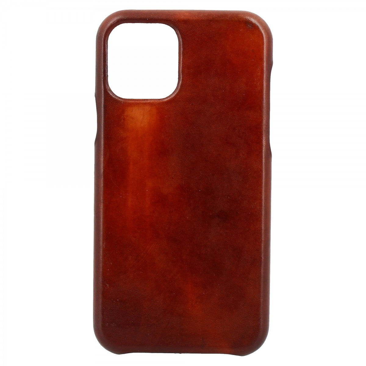 Cover iPhone in pelle color brandy tamponata a mano