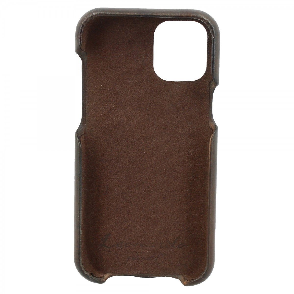 iPhone cover in hand-buffered dark brown LEATHER