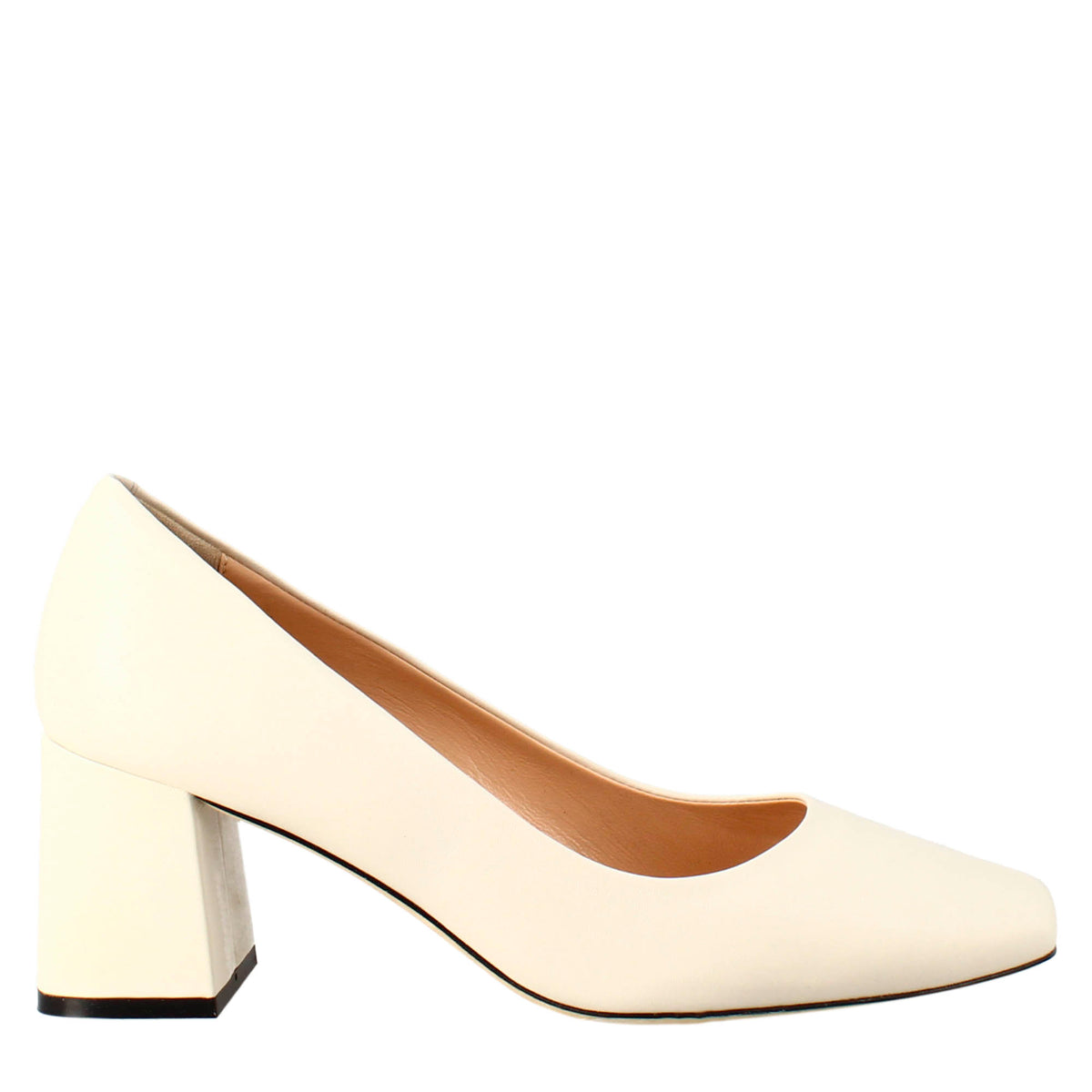 Women's slingback pumps in beige leather with pointed toe