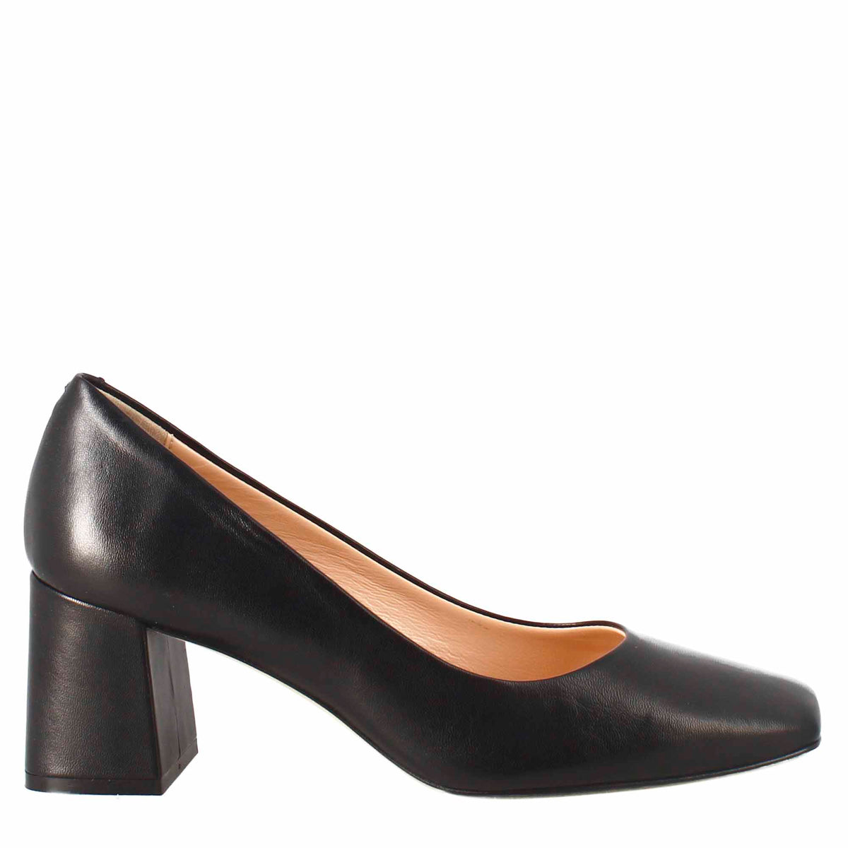 Décolleté slingback pour femme en cuir noir à bout pointu