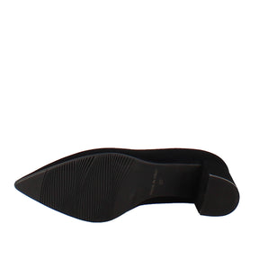 Decollette in black suede with high heel 