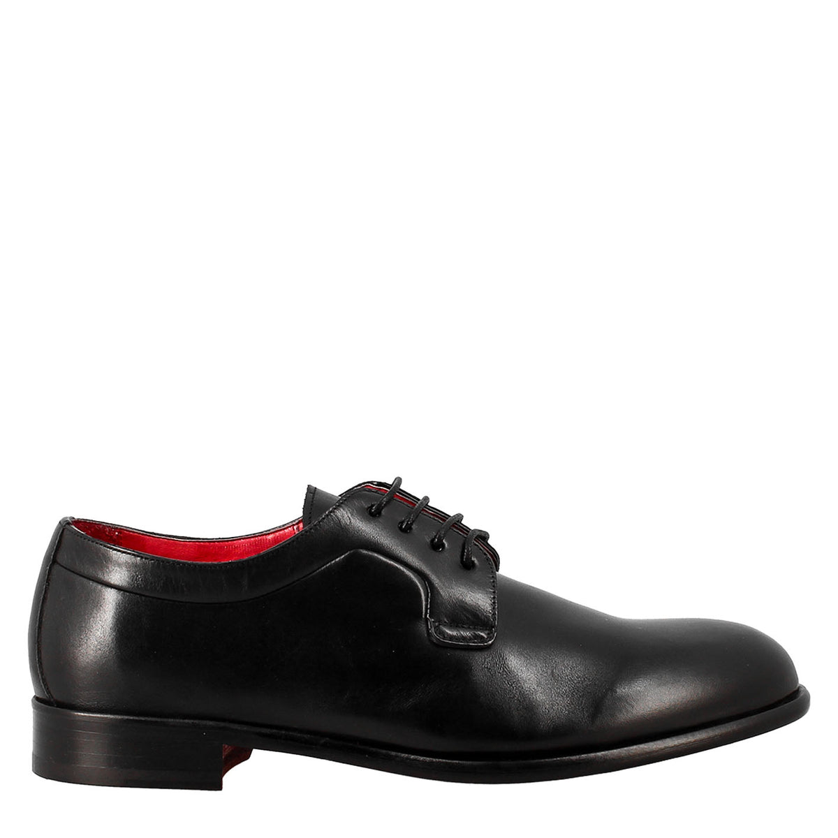 Derby nero elegante da uomo in pelle liscia