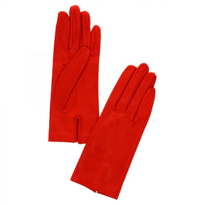 Guanti classici da donna fatti a mano in nappa rossa