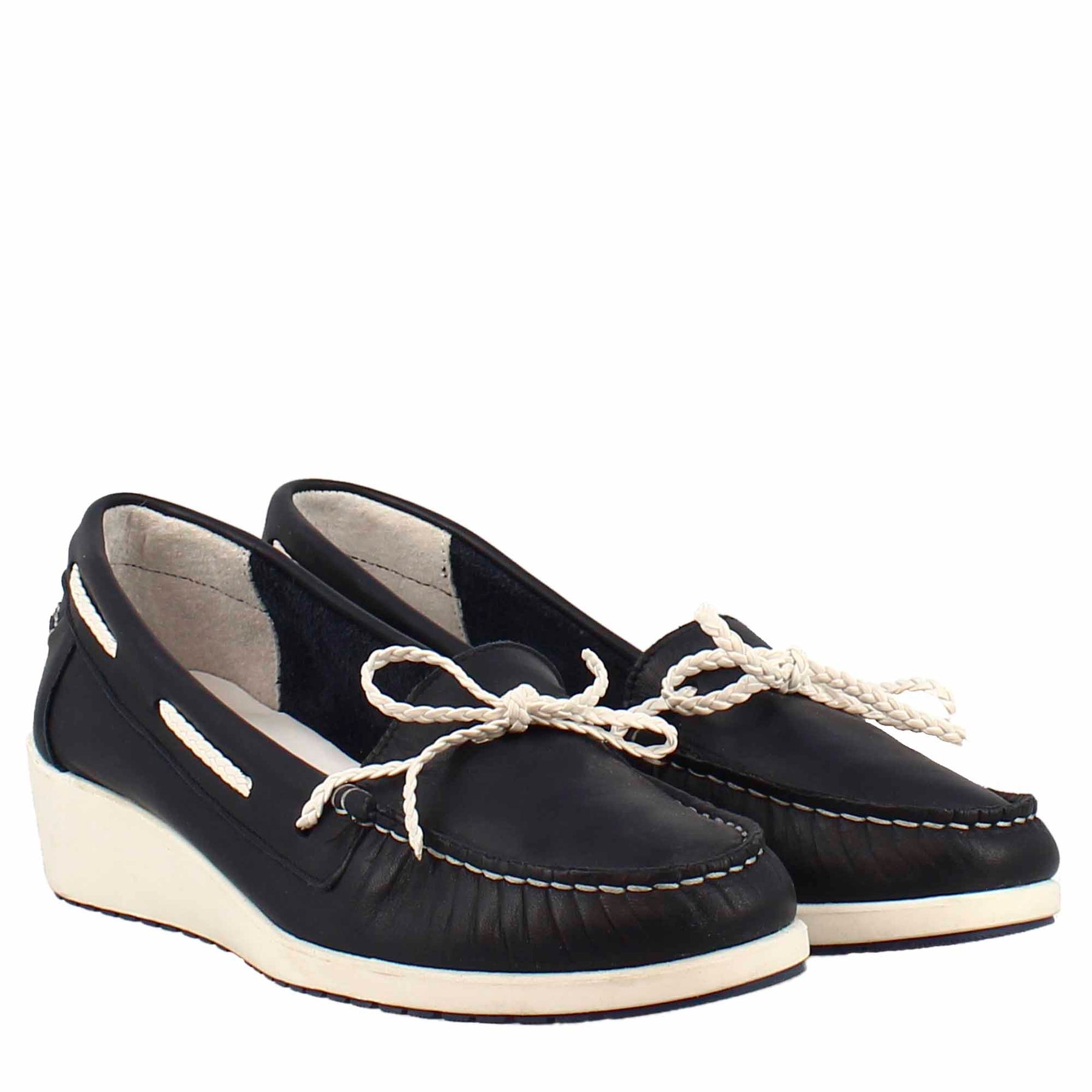 handmade black leather simple unique loafer slips on taseels men shoes