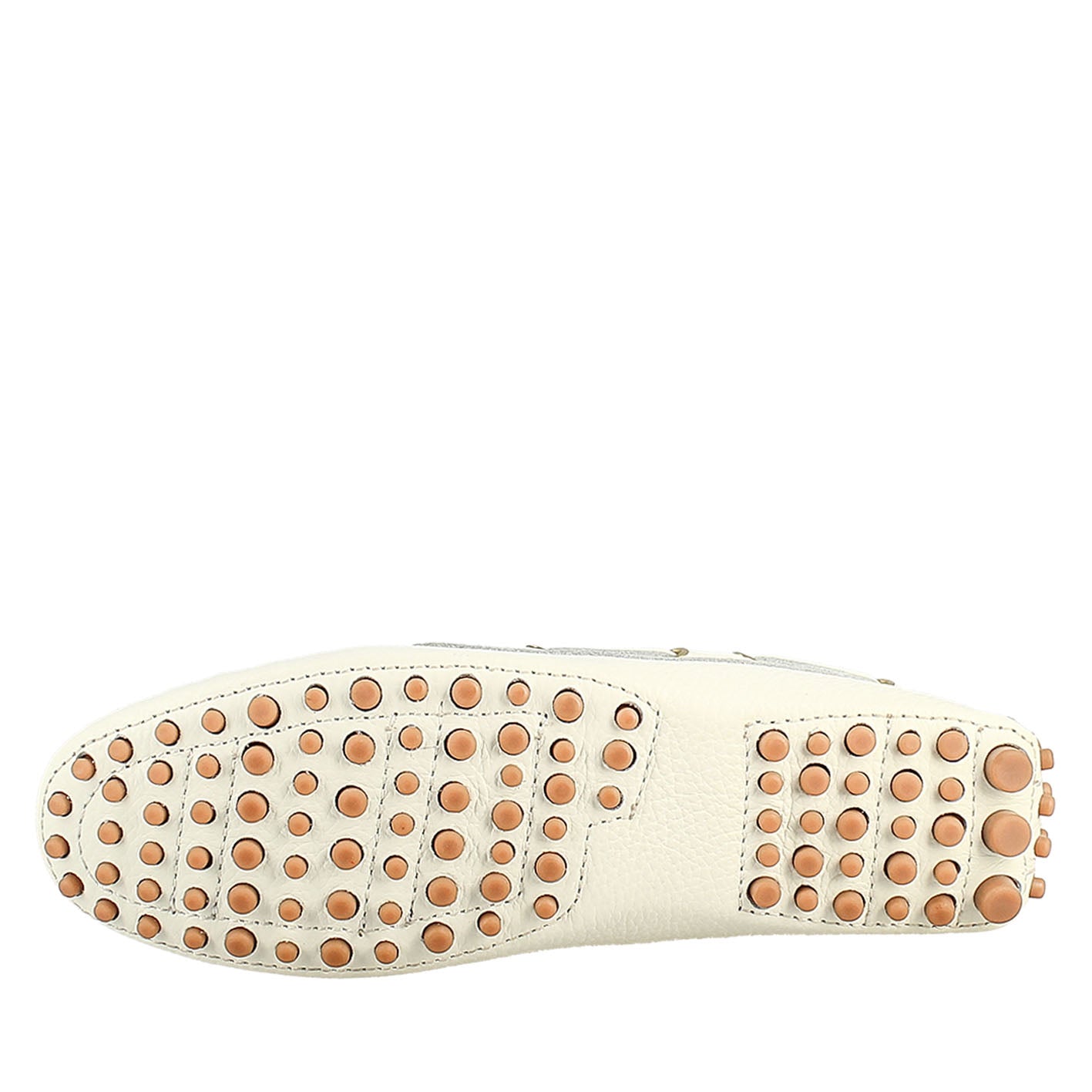 Women's moccasin with laces in white leather