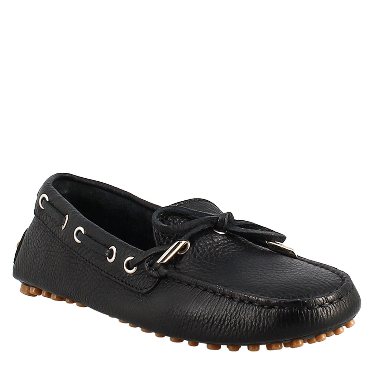 Mocassin pour femme à lacets en cuir noir 