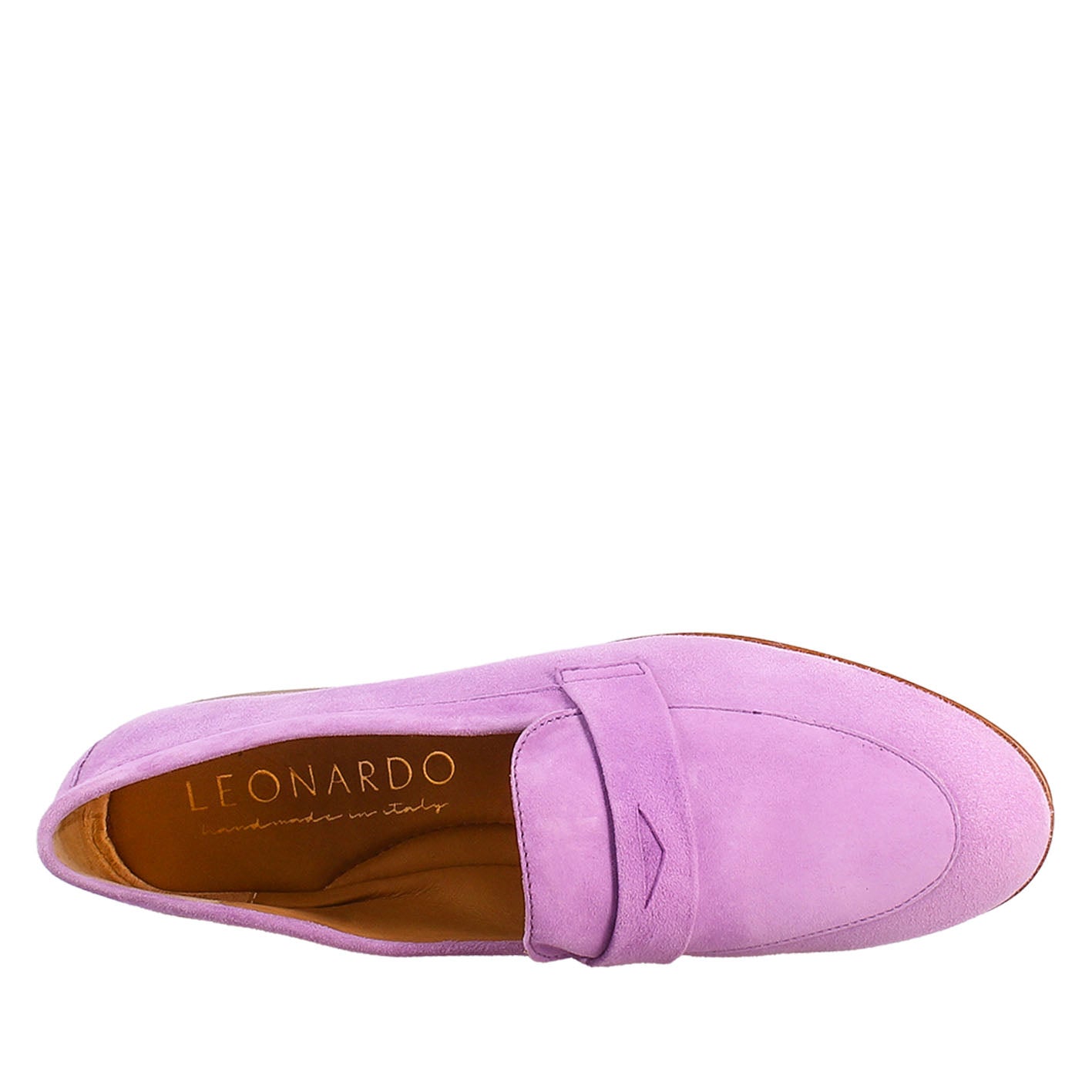Woman's bag moccasin in lilac suede