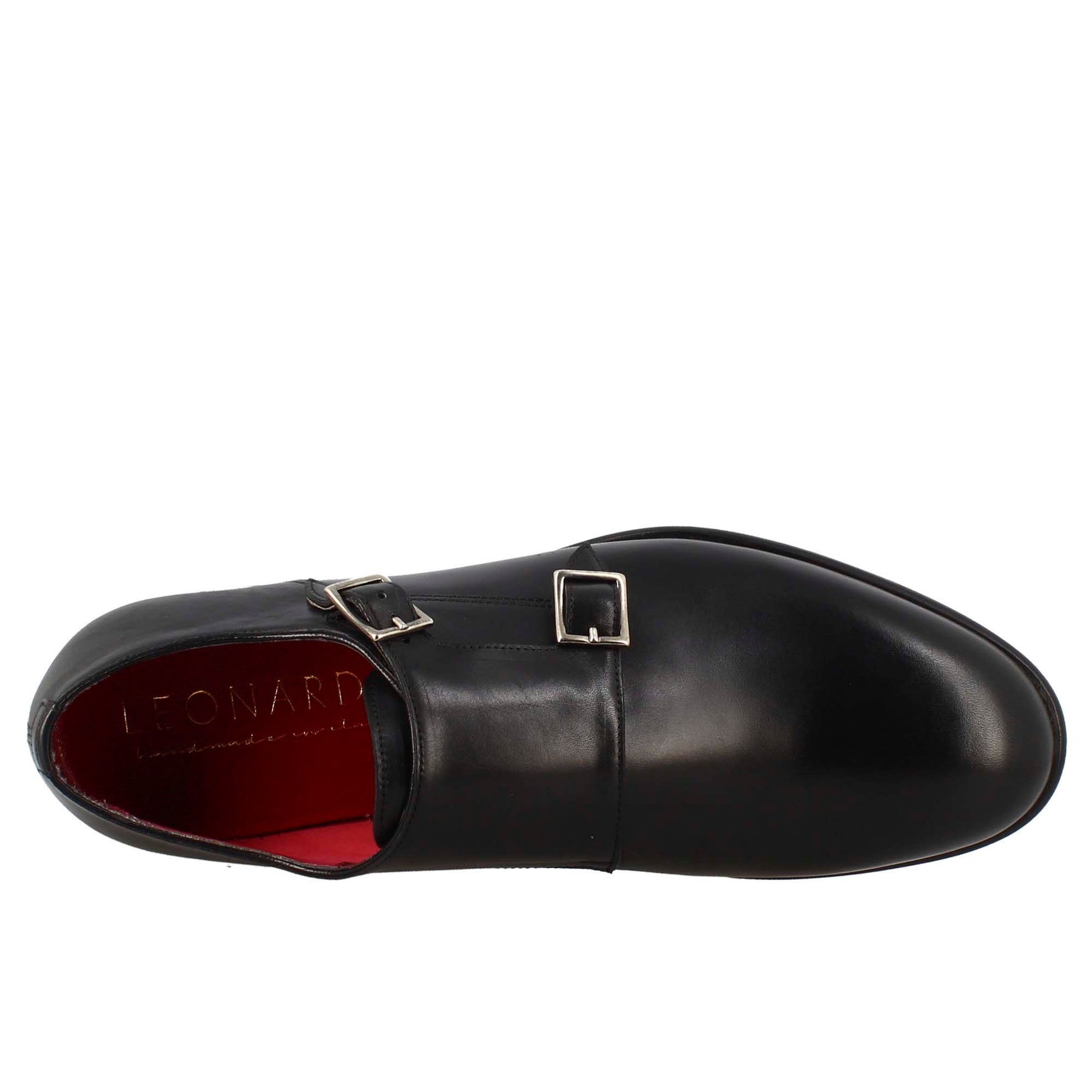 Scarpa doppia fibbia da uomo in pelle nera