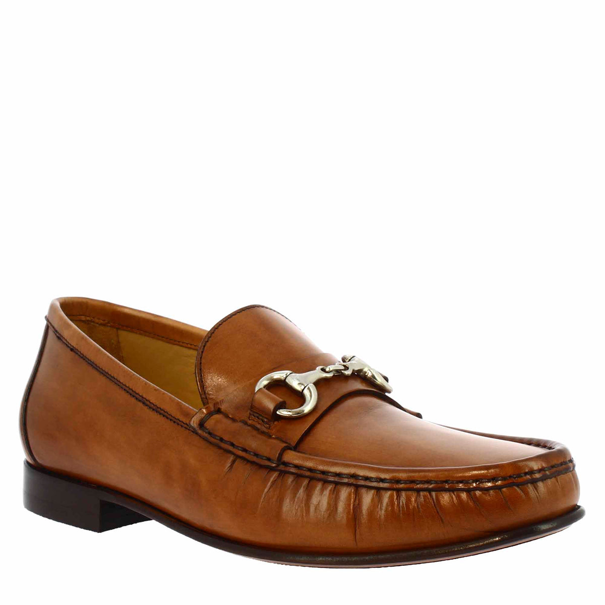 Handmade men's loafers in brown calf <tc>LEATHER</tc>